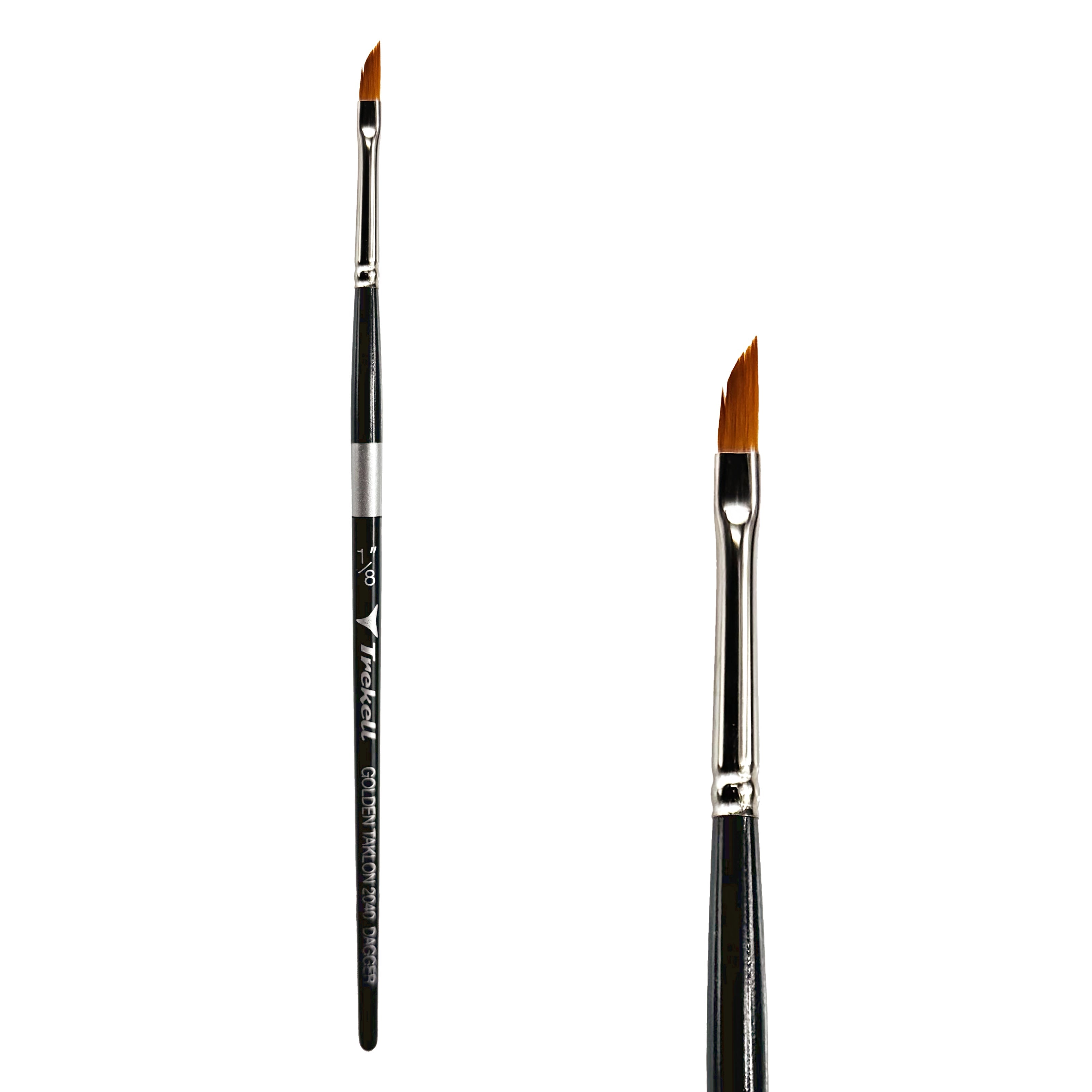 Trekell Golden Taklon Short Handle Artist Brush -  Size 1/8" Dagger