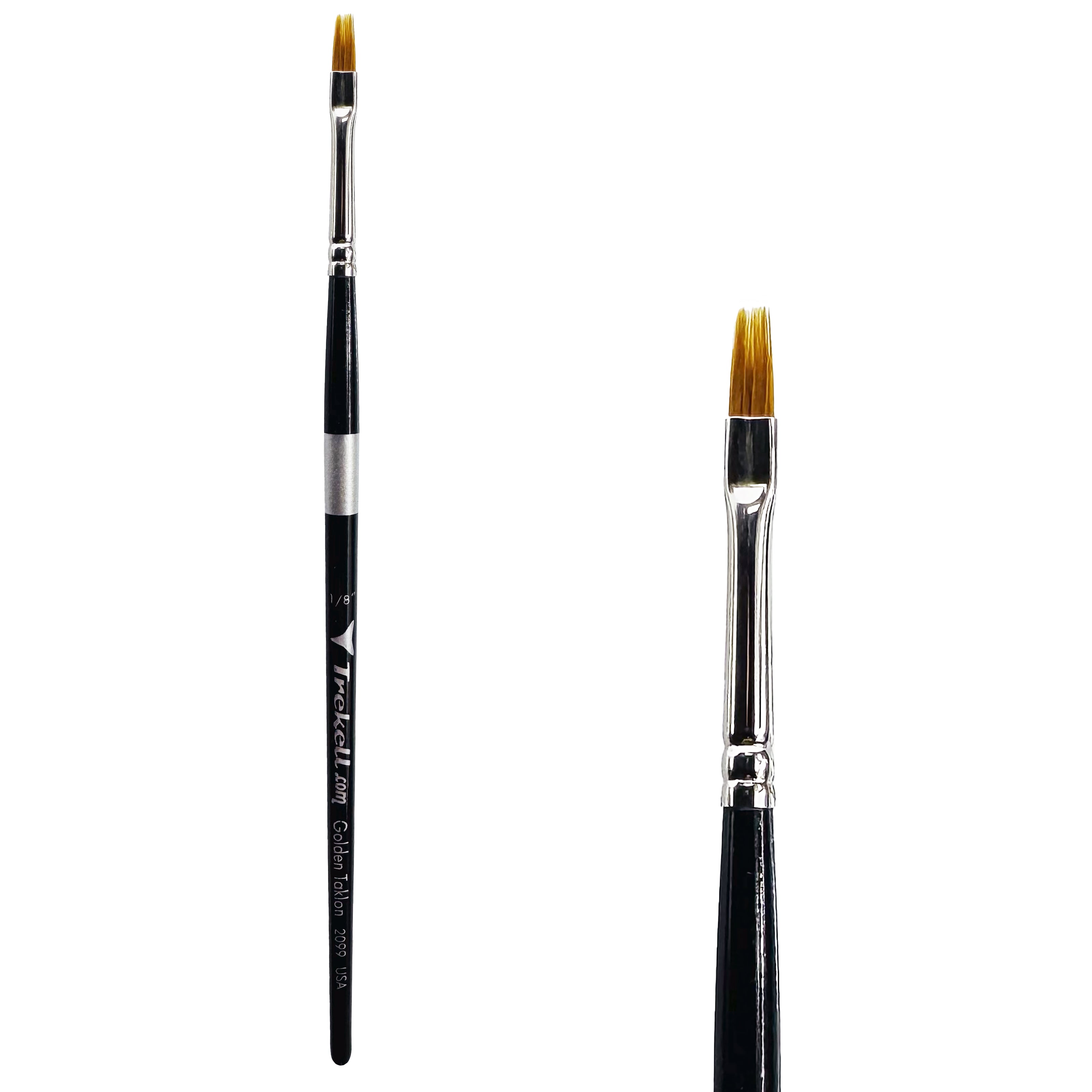 Trekell Golden Taklon Short Handle Artist Brush -  Size 1/8" Grainer