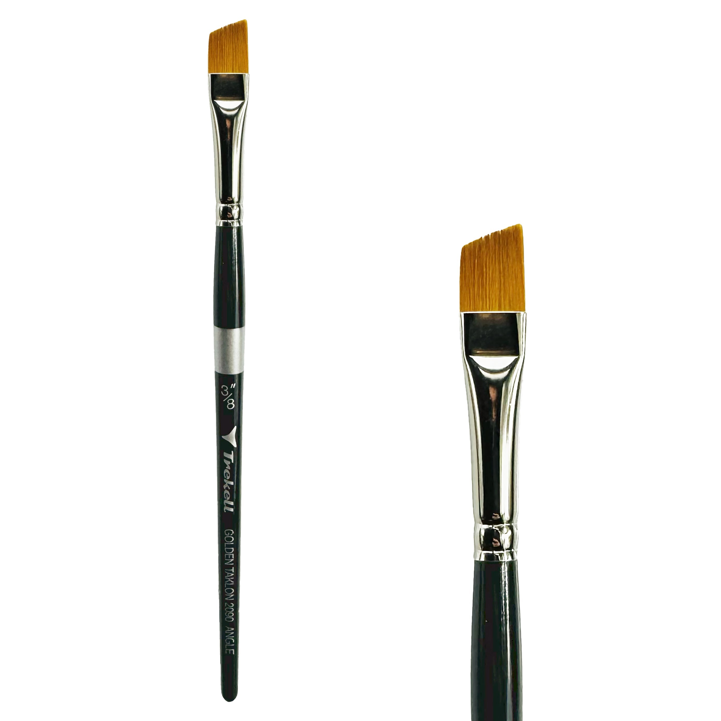 Trekell Golden Taklon Short Handle Artist Brush -  Size 3/8" Angle
