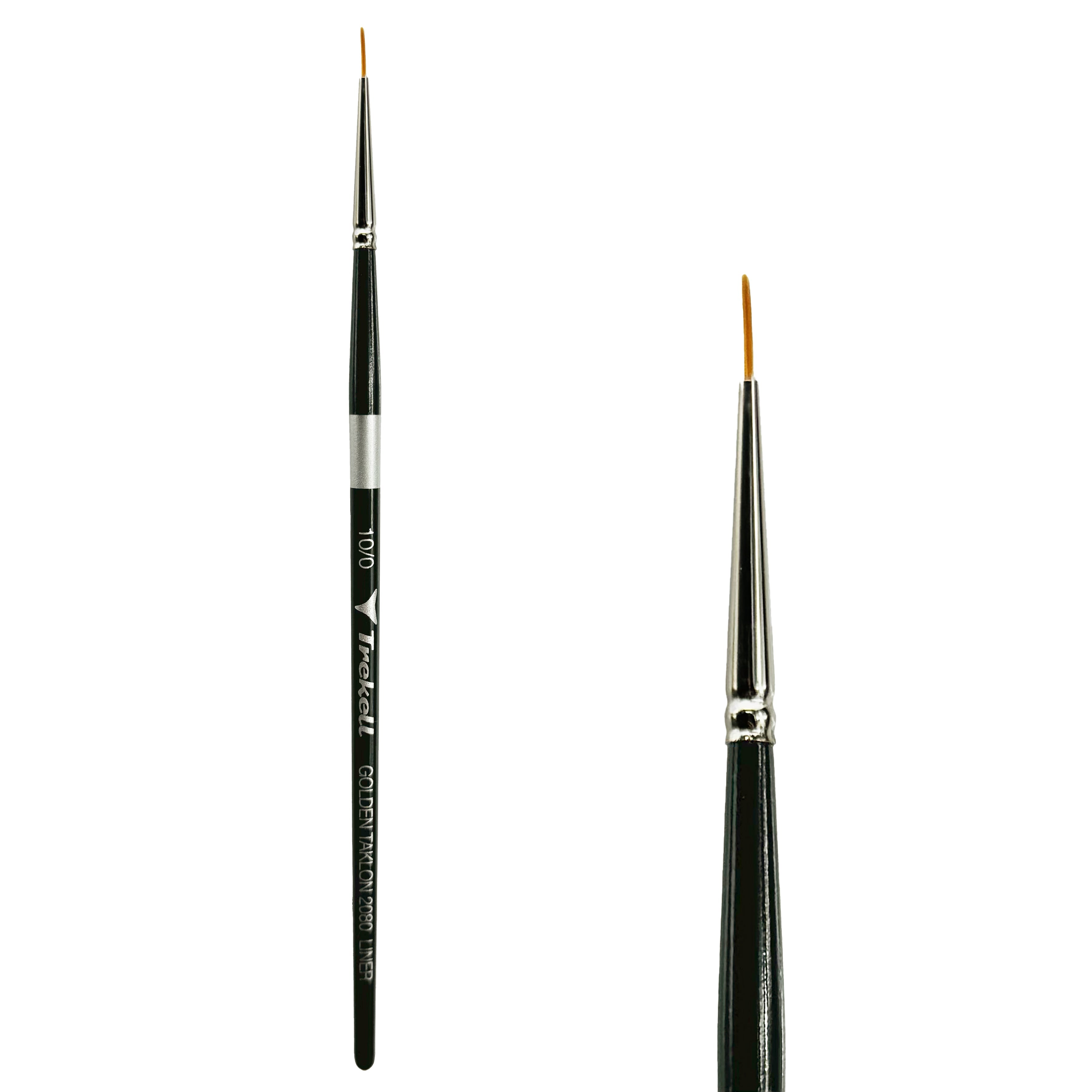 Trekell Golden Taklon Short Handle Artist Brush -  Size #10/0 Liner