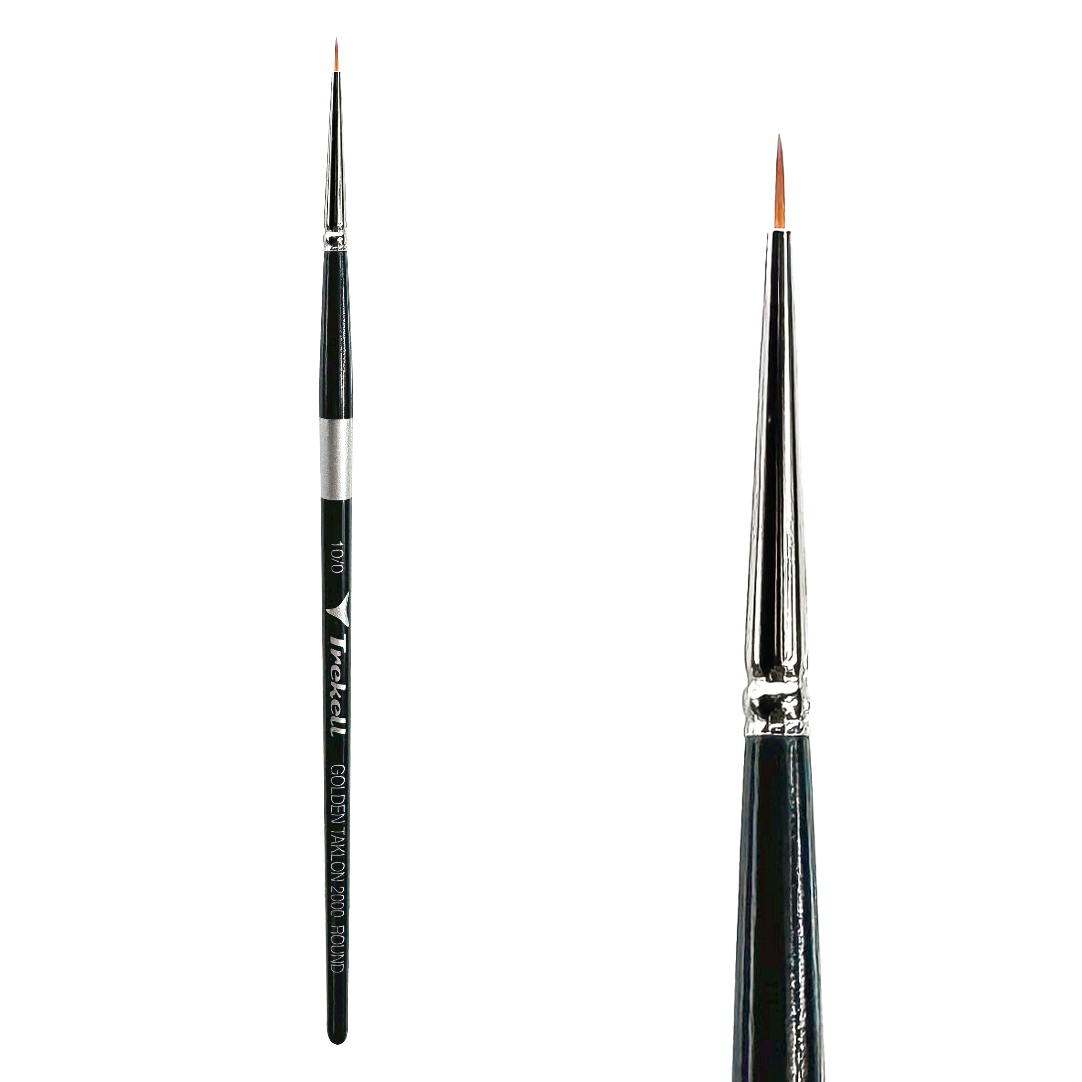 Trekell Golden Taklon Short Handle Artist Brush -  Size #10/0 Round