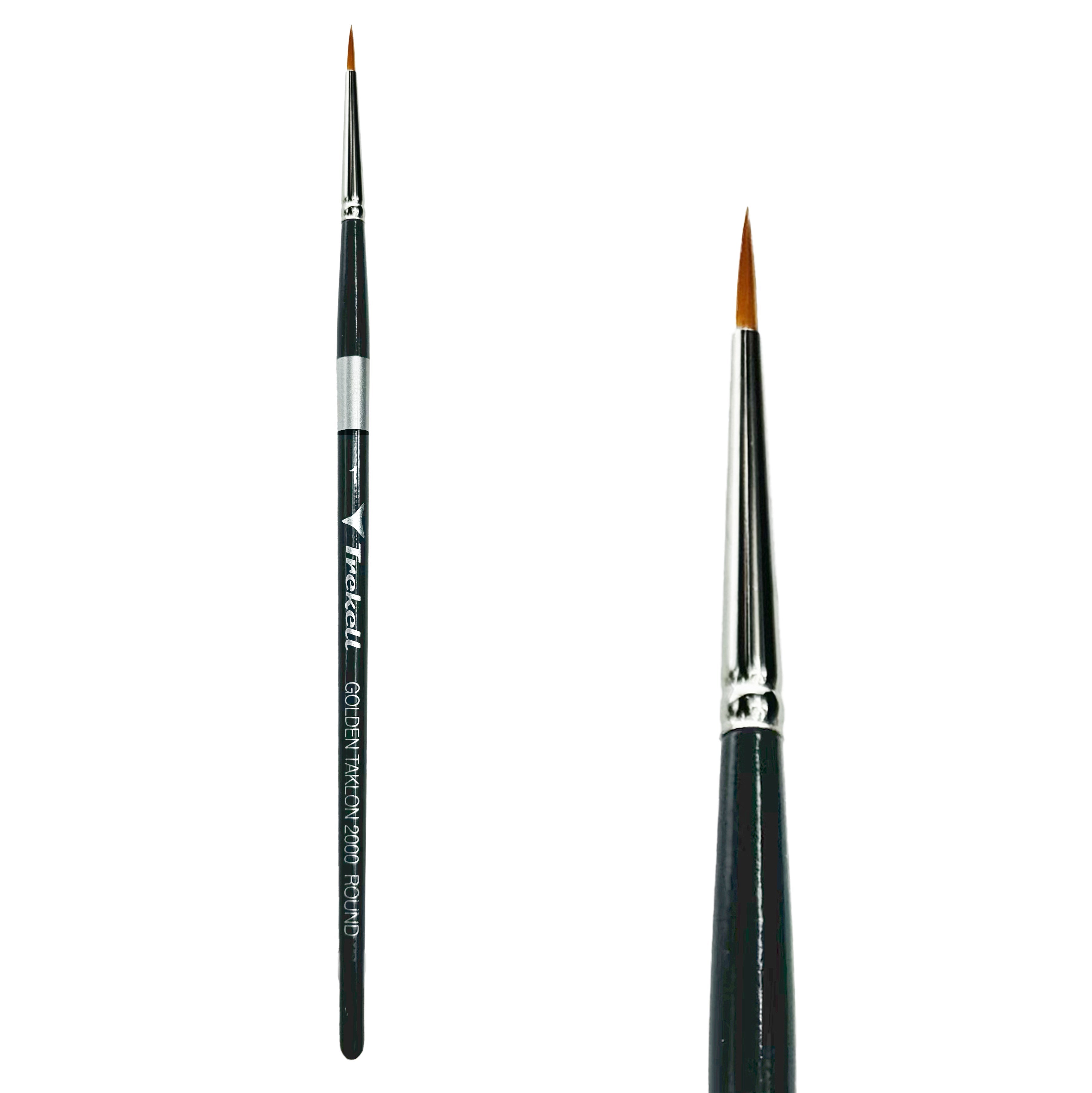 Trekell Golden Taklon Short Handle Artist Brush -  Size #1 Round