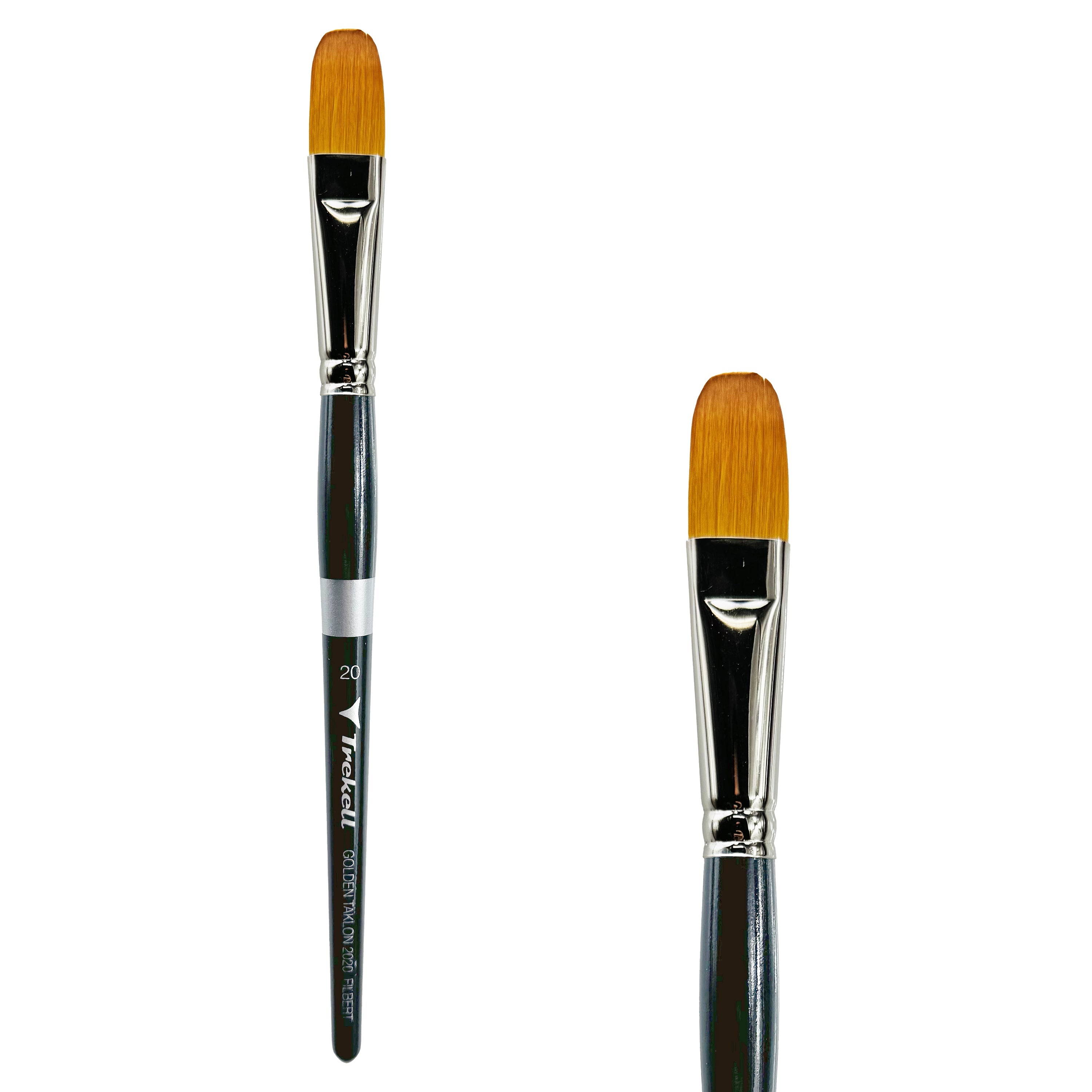 Trekell Golden Taklon Short Handle Artist Brush -  Size #20 Filbert