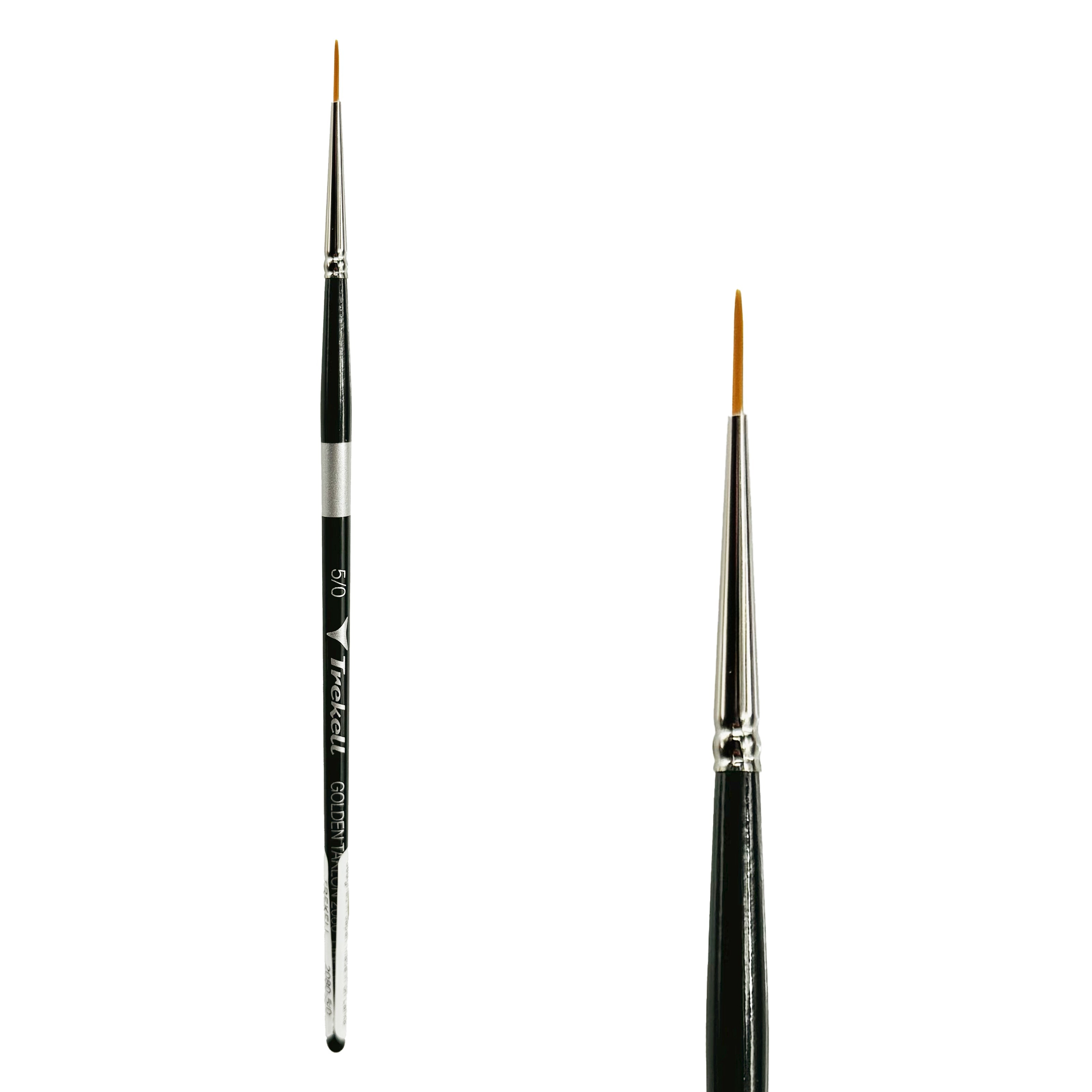 Trekell Golden Taklon Short Handle Artist Brush -  Size #5/0 Liner