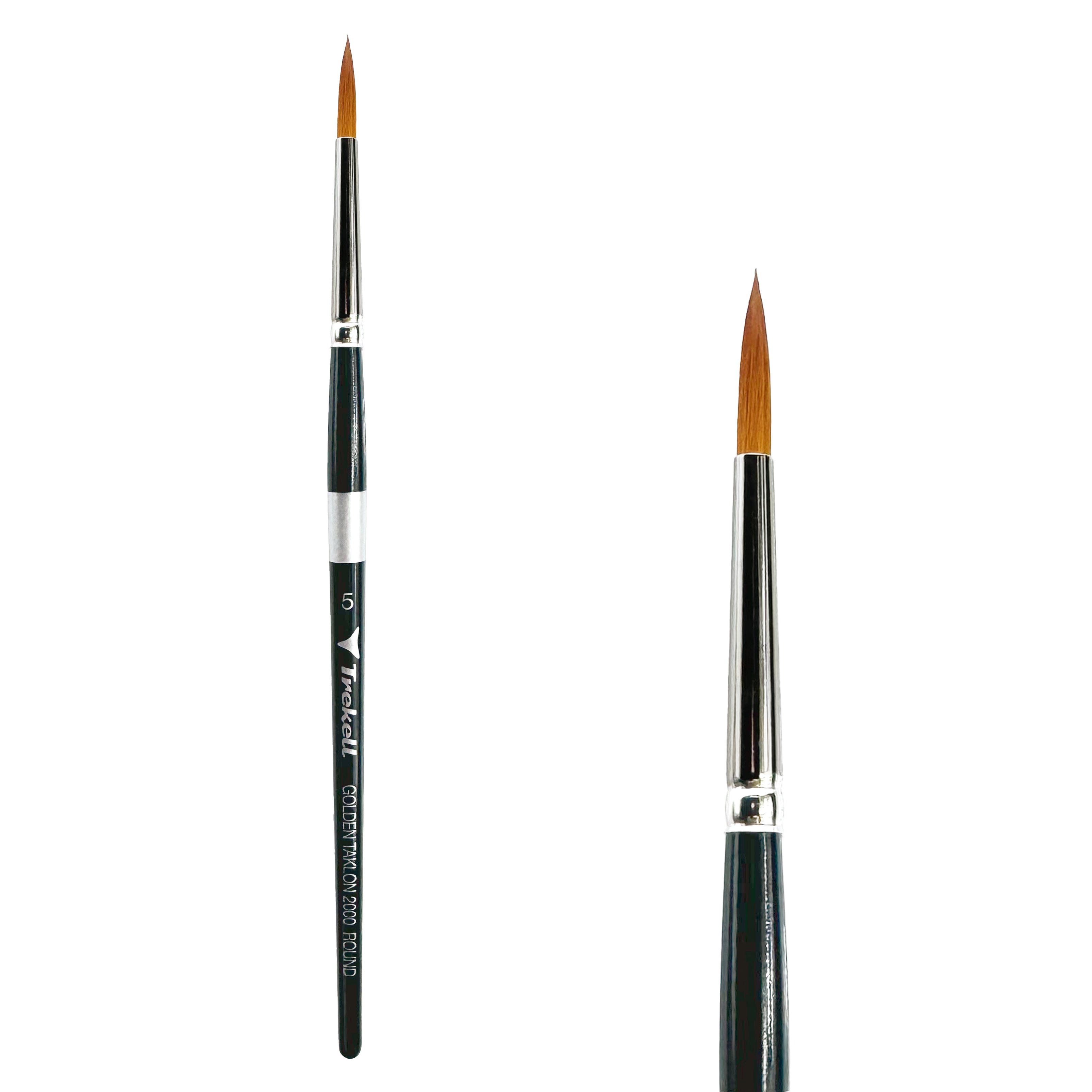 Trekell Golden Taklon Short Handle Artist Brush -  Size #5 Round