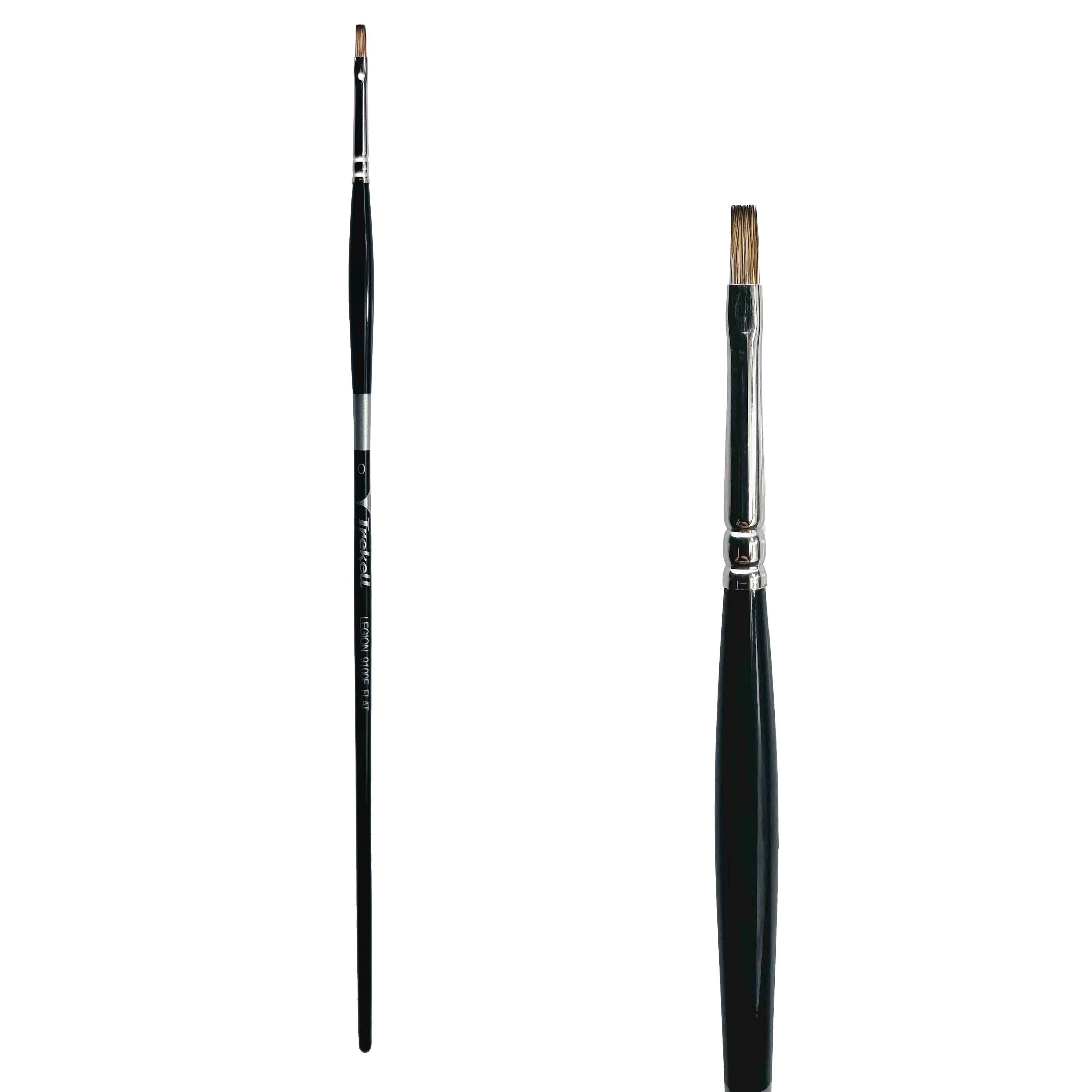 Trekell Legion Synthetic Mongoose Long Handle Artist Brush - Size #0 Flat