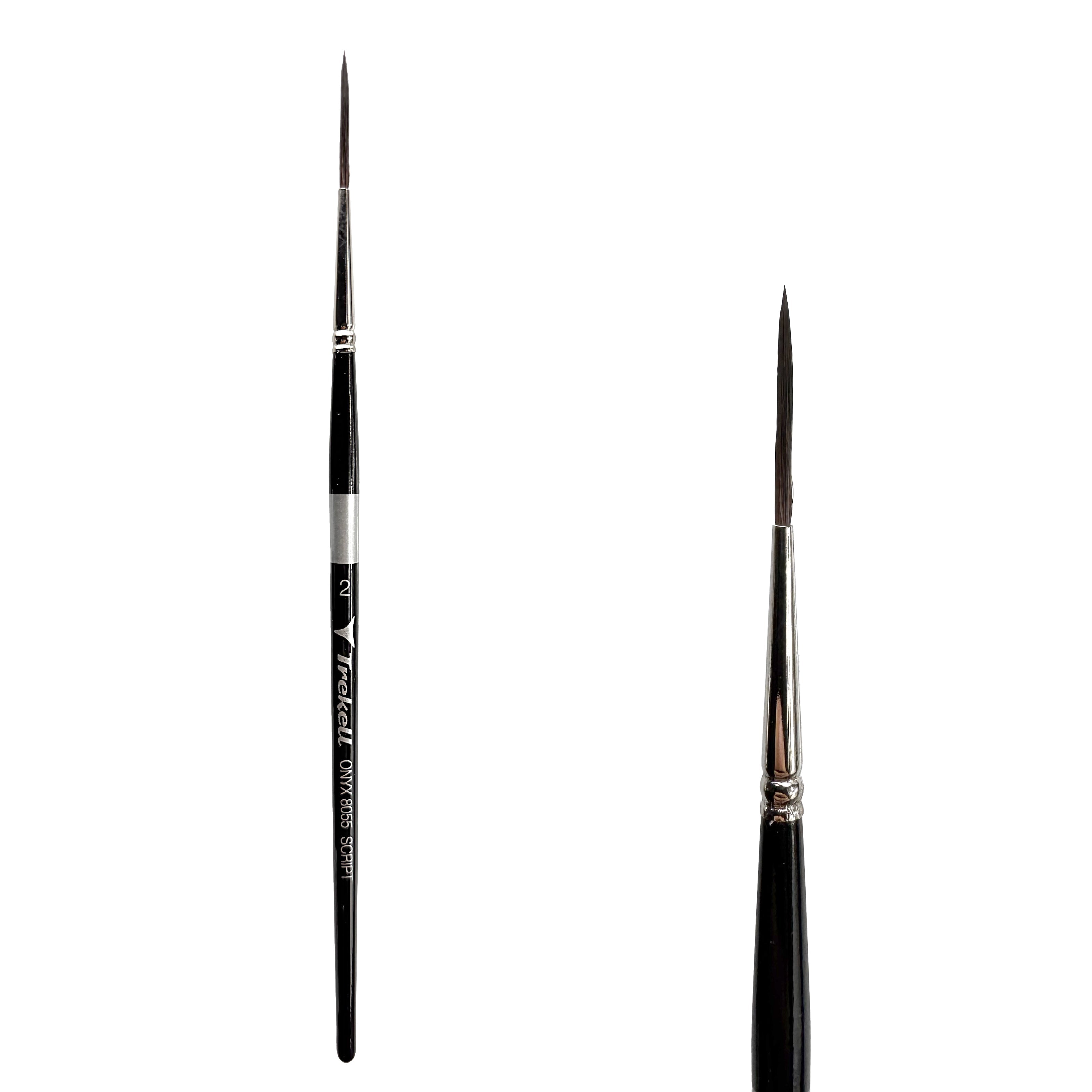 Trekell Onyx Synthetic Squirrel Short Handle Artist Brush - Size #2 Script