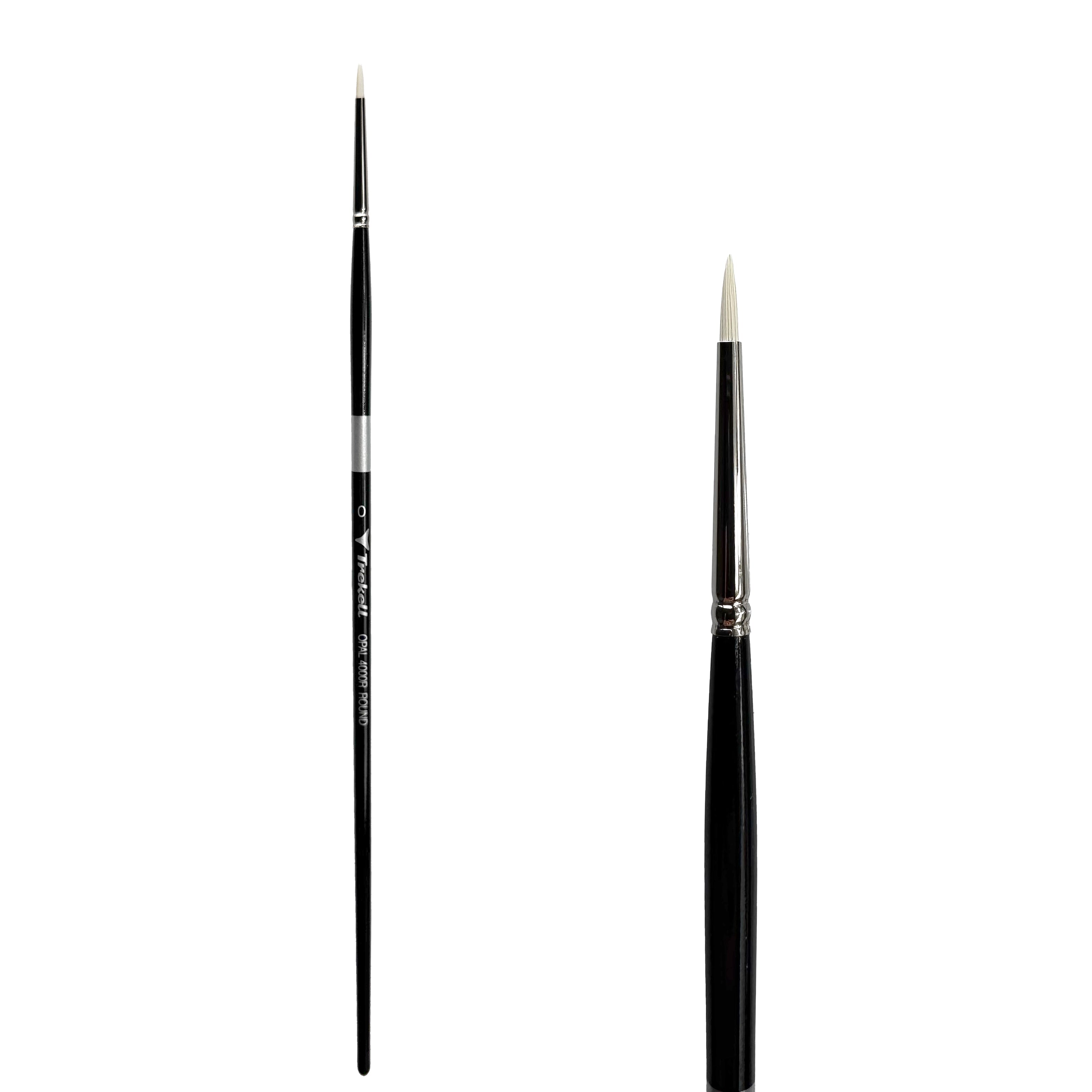 Trekell Opal Synthetic Hog Bristle Long Handle Artist Brush - Size #0 Round
