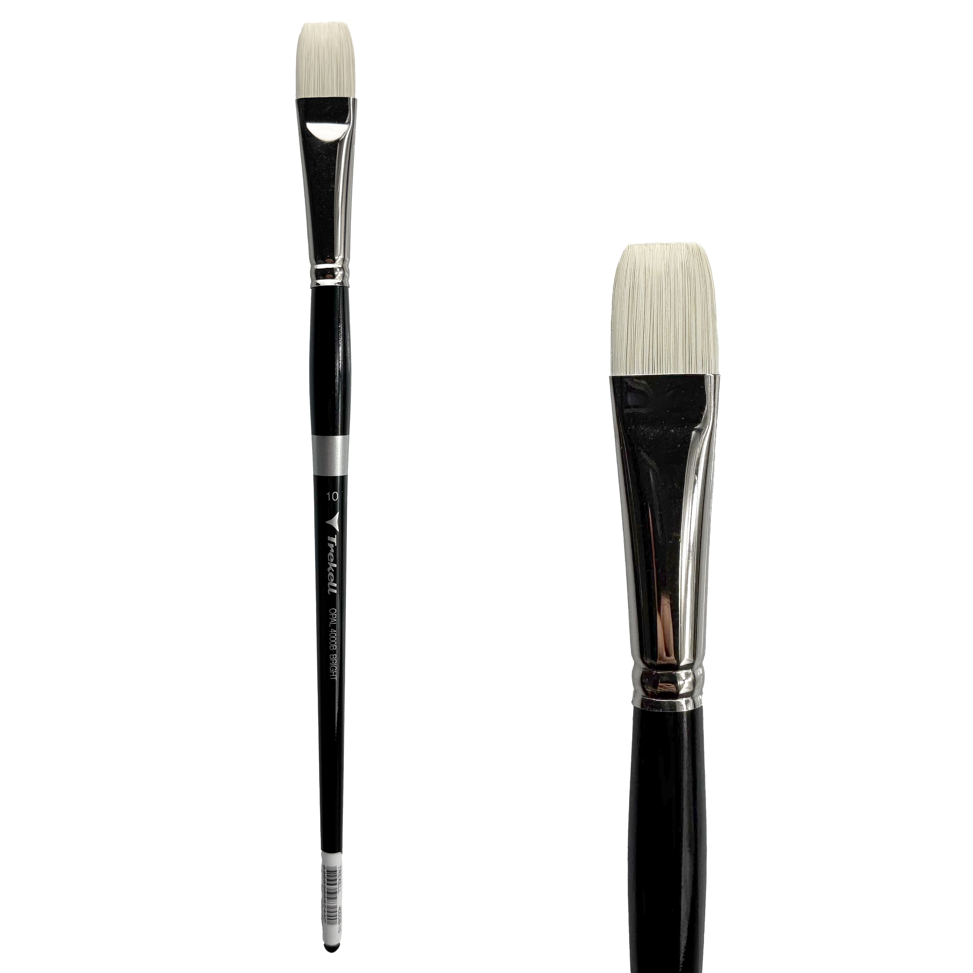 Trekell Opal Synthetic Hog Bristle Long Handle Artist Brush - Size #10 Bright