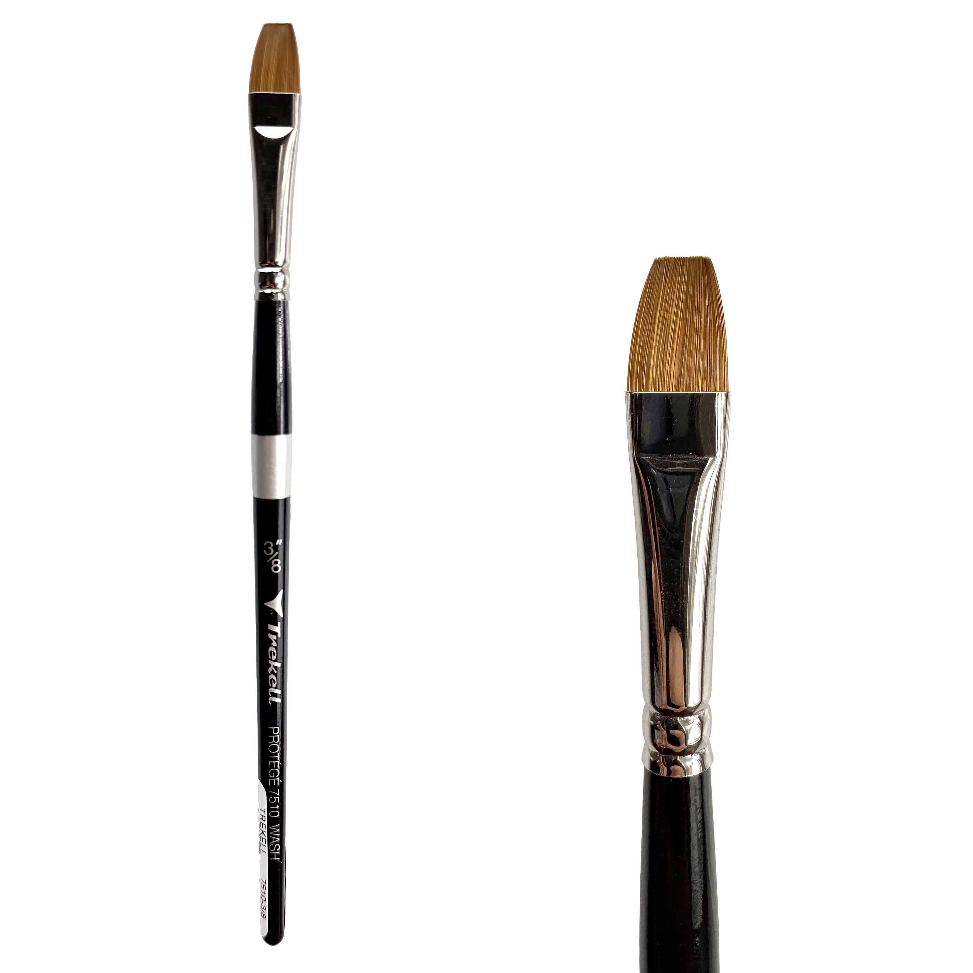 Trekell Protégé Synthetic Kolinsky Short Handle Artist Brush - Size 3/8" Wash