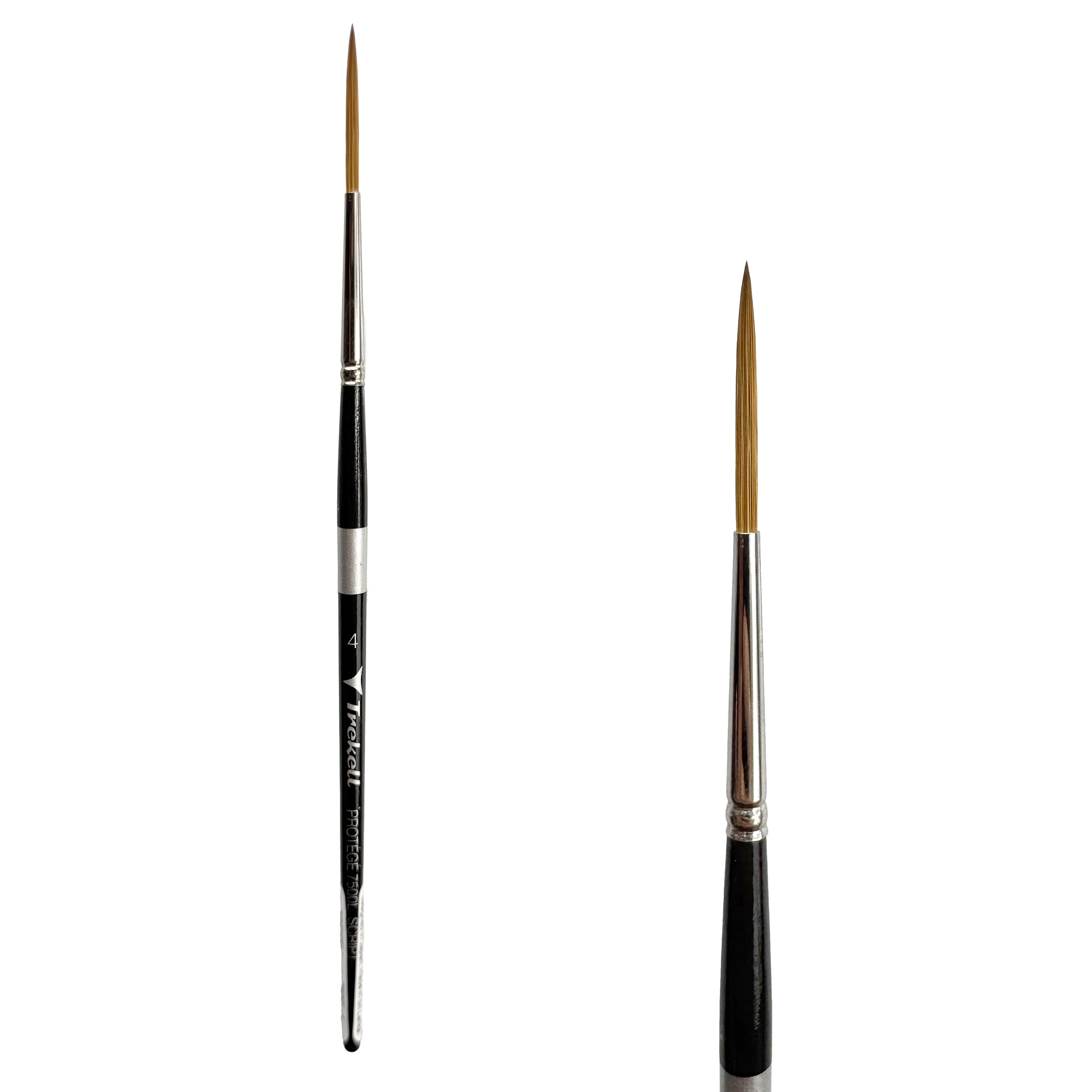 Trekell Protégé Synthetic Kolinsky Short Handle Artist Brush - Size #4  Script/Rigger
