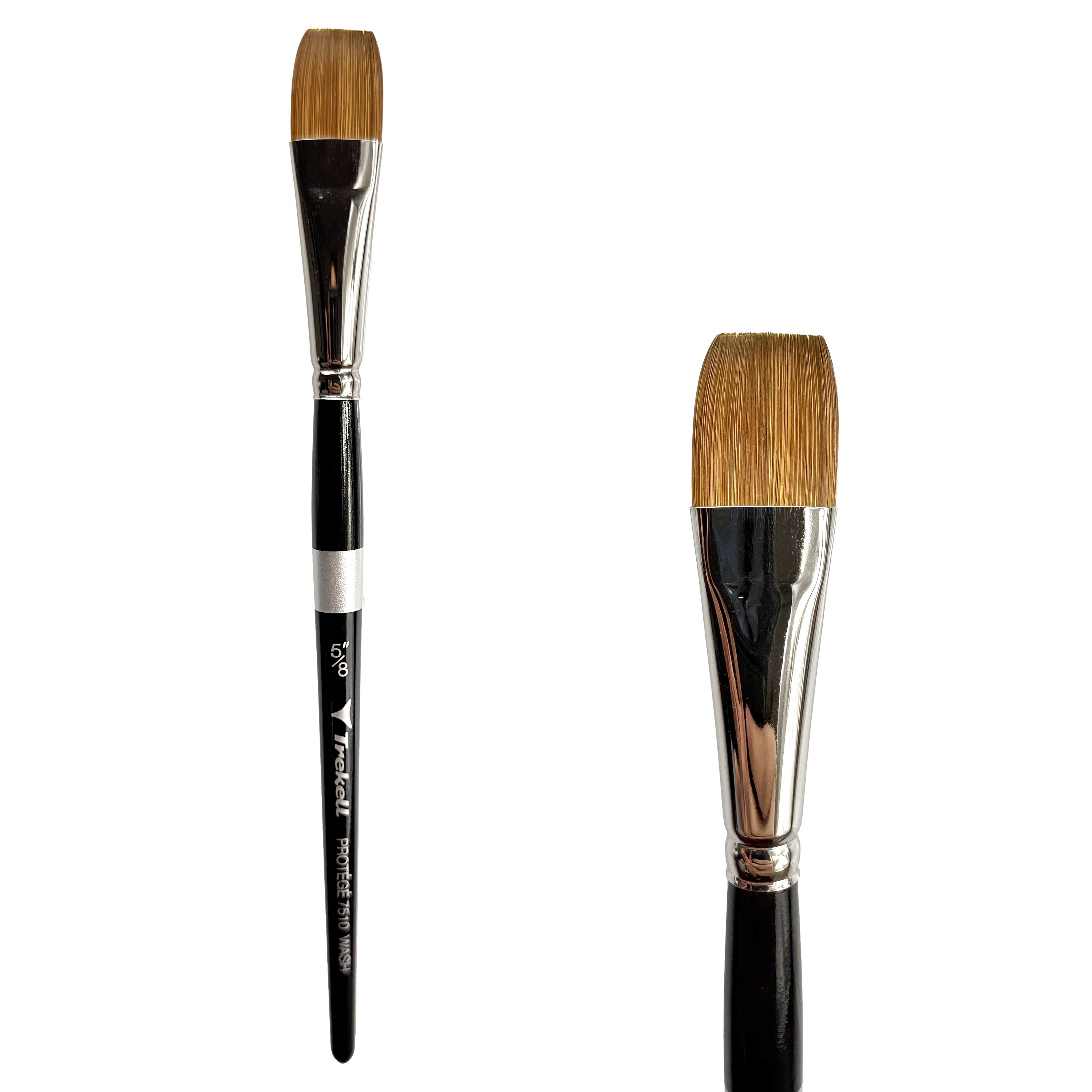 Trekell Protégé Synthetic Kolinsky Short Handle Artist Brush - Size 5/8" Wash