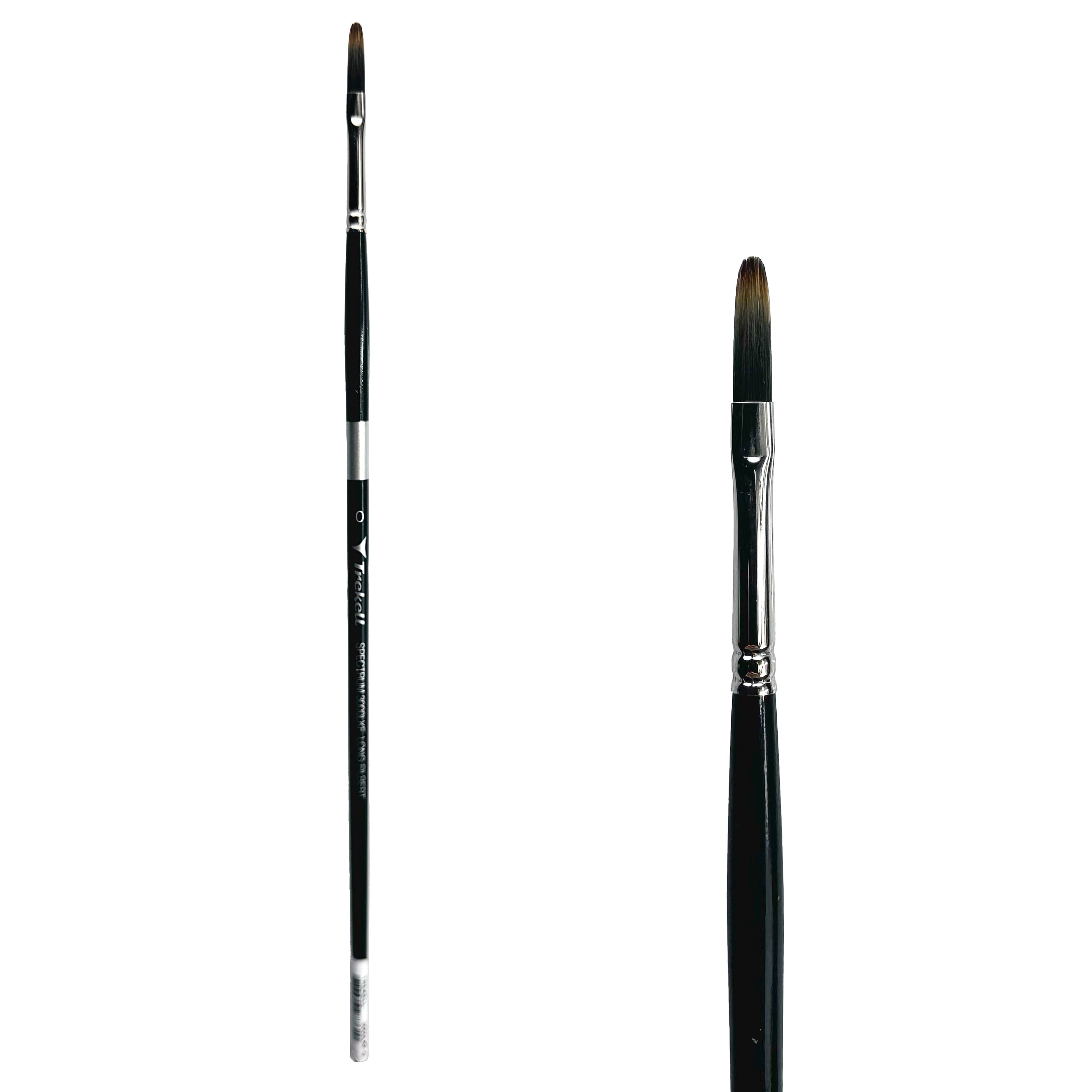 Trekell Spectrum Long Handle Artist Brush - Size #0 Long Filbert
