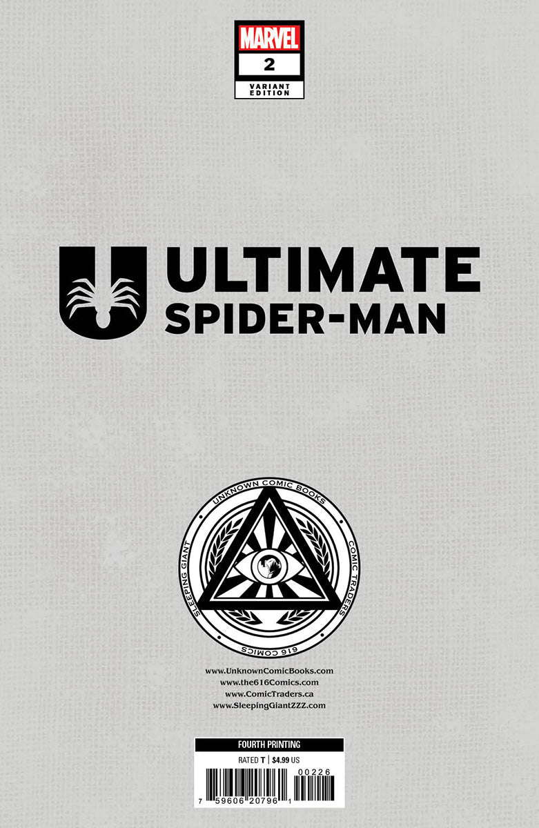 ULTIMATE SPIDER-MAN 2 UNKNOWN COMICS TYLER KIRKHAM  EXCLUSIVE [4TH PTG] VIRGIN VAR (06/05/2024)
