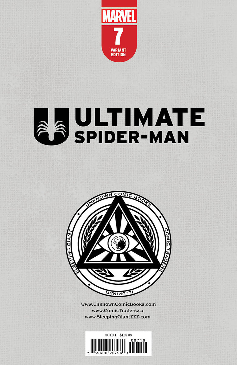 ULTIMATE SPIDER-MAN #7 UNKNOWN COMICS TYLER KIRKHAM VIRGIN EXCLUSIVE VAR (07/31/2024)