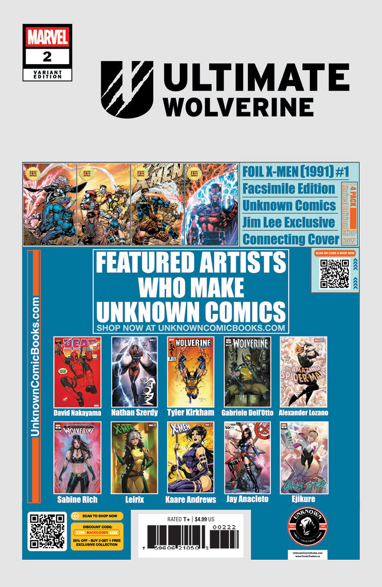 [2 PACK] Ultimate Wolverine #2 Unknown Comics Exclusive Ivan Tao Var (02/19/2025)