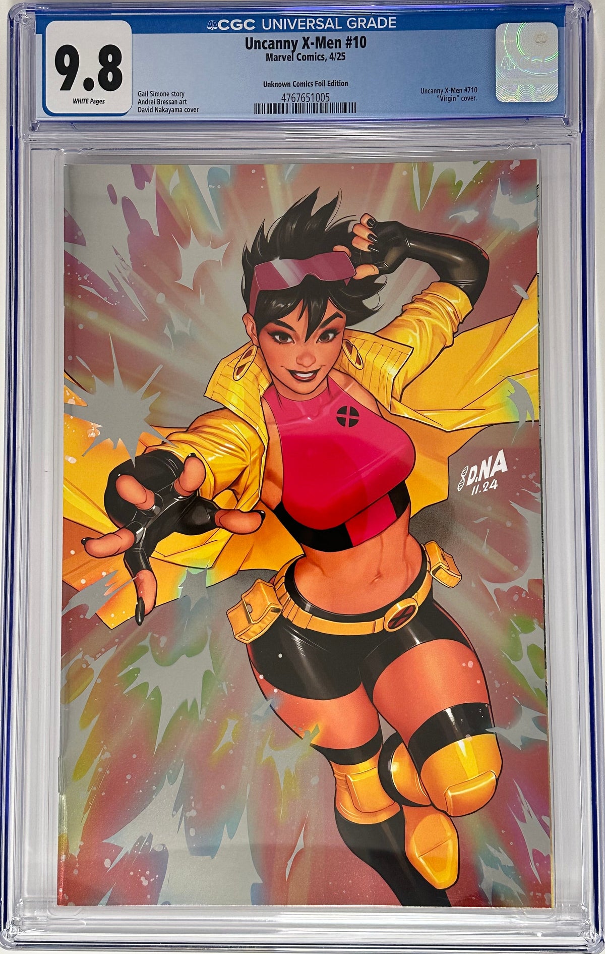 [FOIL] UNCANNY X-MEN #10 CGC 9.8 BLUE LABEL DAVID NAKAYAMA EXCLUSIVE VIRGIN VAR [IN STOCK]