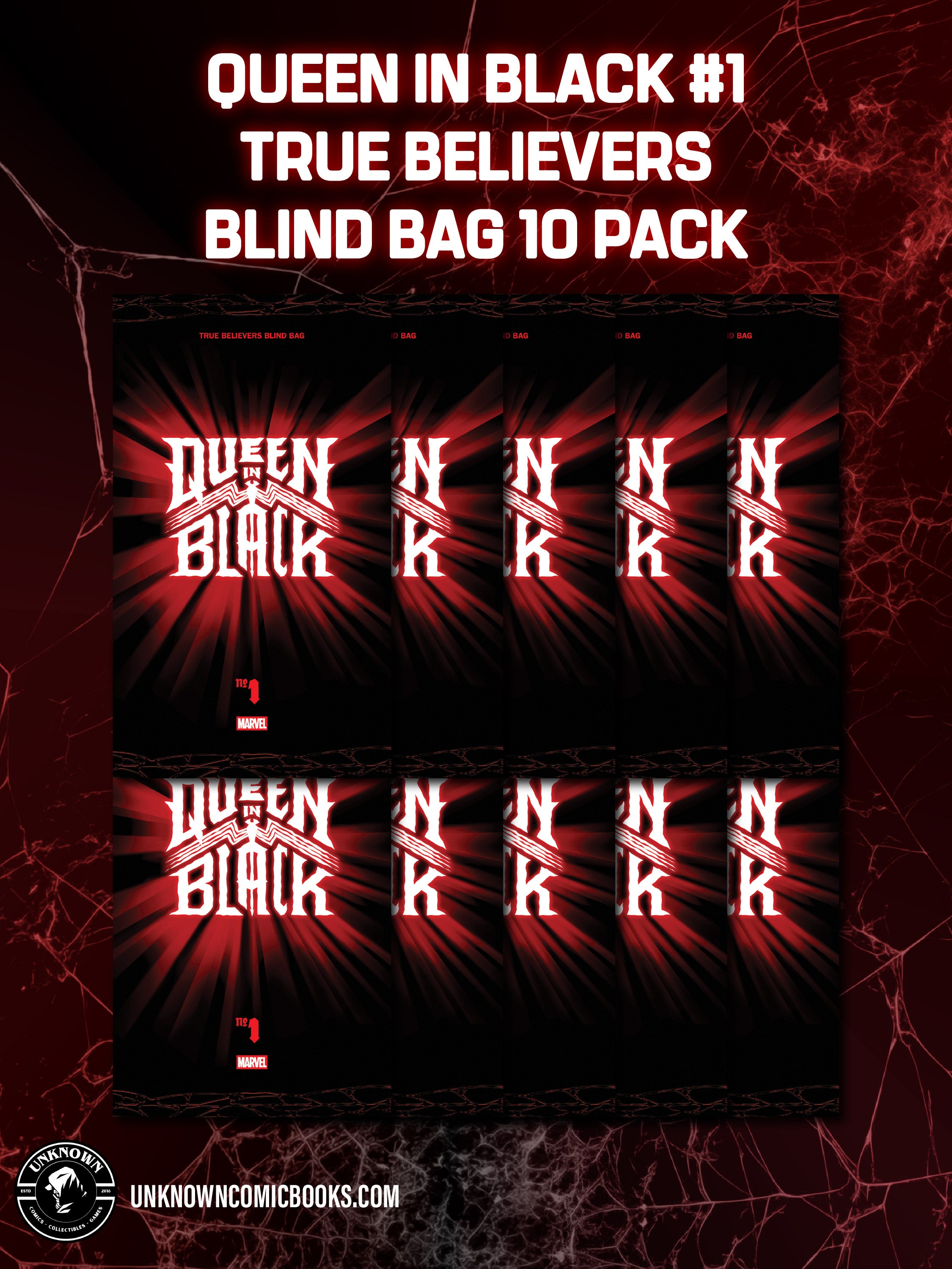 [10 PACK] QUEEN IN BLACK #1 TRUE BELIEVERS BLIND BAG [QIB](07/01/2026)