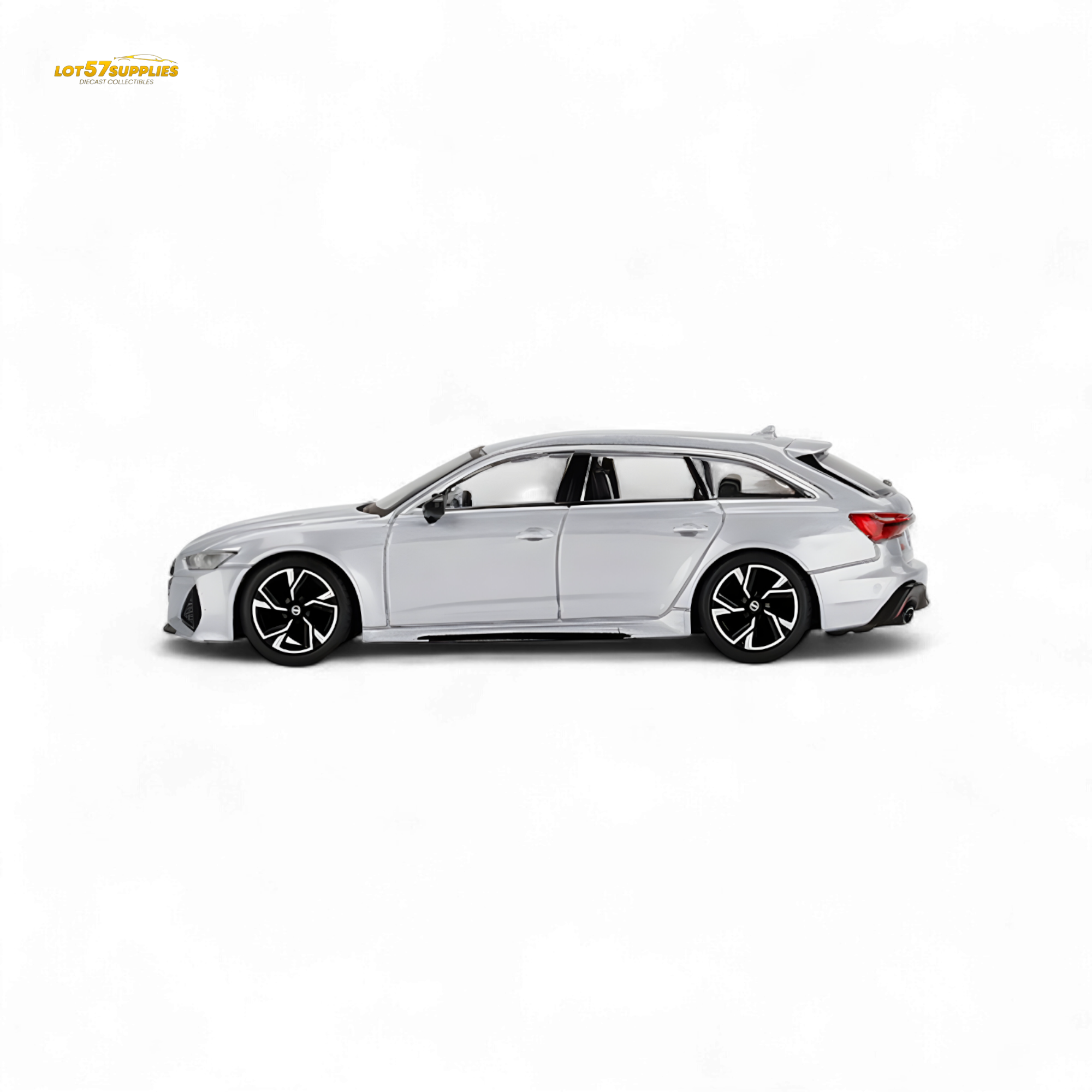 Mini-GT Audi RS 6 Avant Carbon Black Edition Florett Silver Limited Edition 1:64