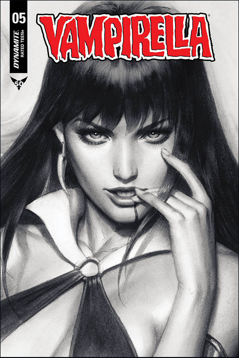 VAMPIRELLA #5 Dynamite 2019 NM 1:15 FOC Stanley Lau Artgerm B&W Charcoal GGA