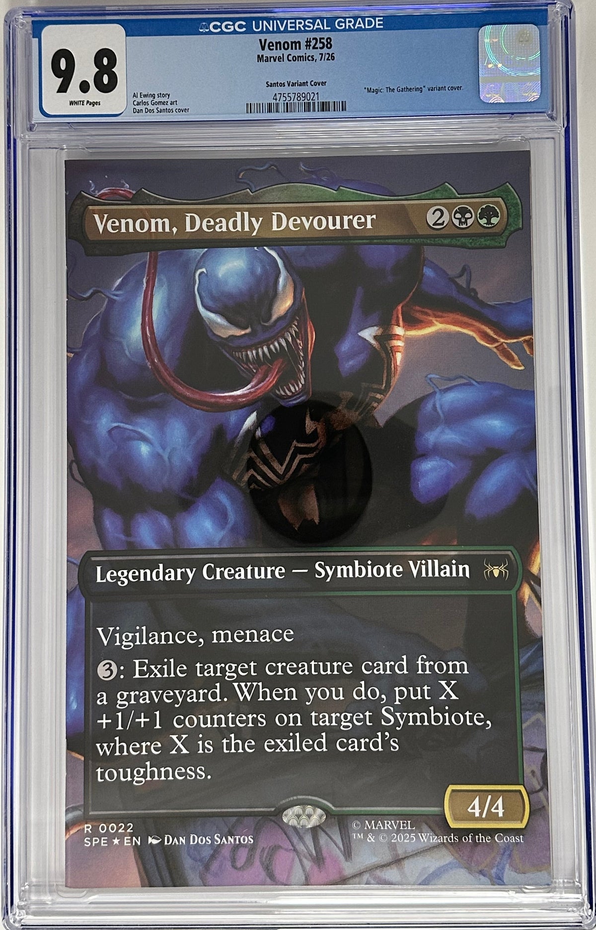 VENOM #258 CGC 9.8 BLUE LABEL DAN DOS SANTOS VAR [IN STOCK]