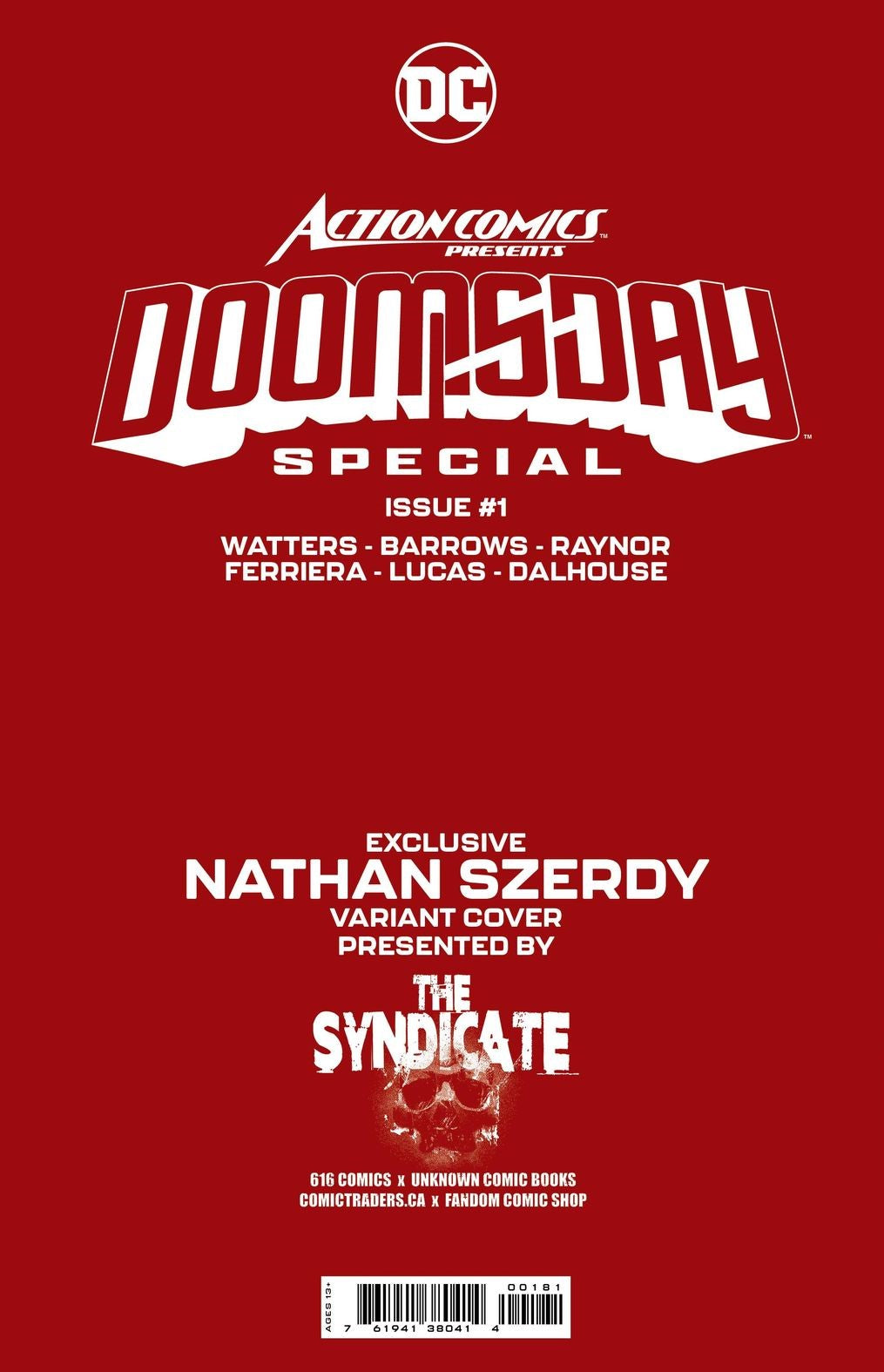 [SIGNED W/ COA] ACTION COMICS PRESENTS DOOMSDAY SPECIAL #1 (ONE SHOT) NATHAN SZERDY (616) EXCLUSIVE TATTOO VIRGIN VAR [IN STOCK]