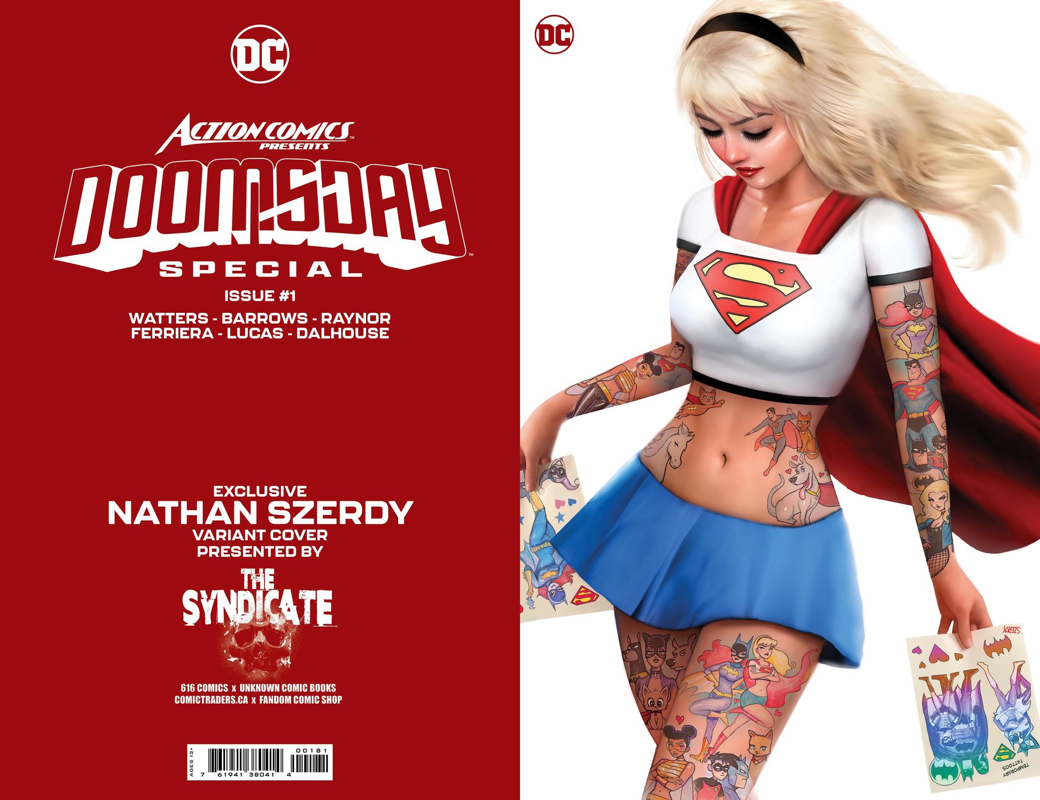 [SIGNED W/ COA] ACTION COMICS PRESENTS DOOMSDAY SPECIAL #1 (ONE SHOT) NATHAN SZERDY (616) EXCLUSIVE TATTOO VIRGIN VAR [IN STOCK]
