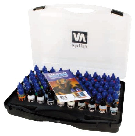 Vallejo 69990 Mecha Color Paint Set in Plastic Storage Case (80 Colors)