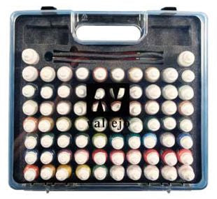 Vallejo 70172 Basic Model Color Paint Set in Plastic Storage Case (72 Colors & Brushes)