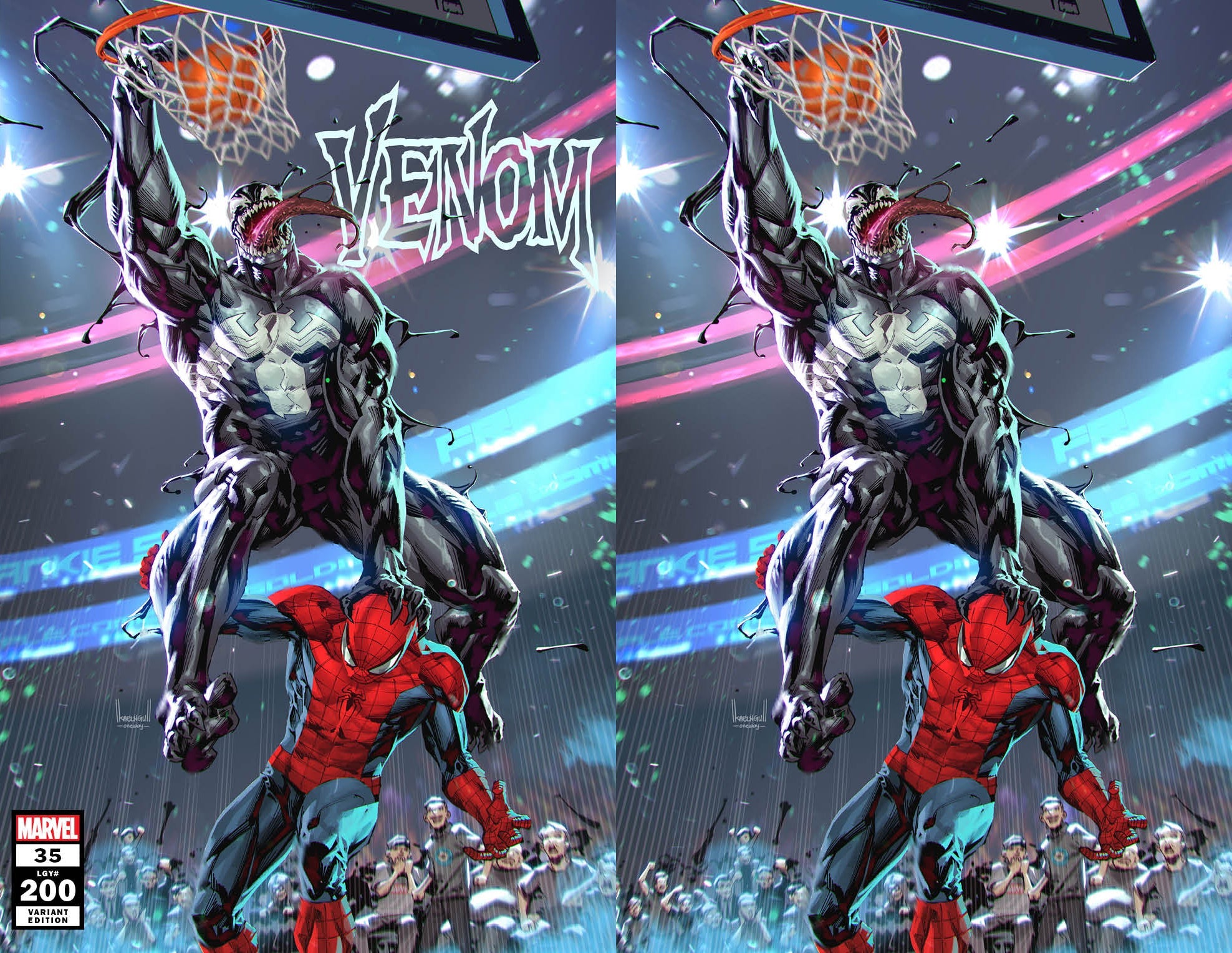 Venom #35 Marvel 2021 200 Kael Ngu Spider-Man Basketball Slam Dunk Var
