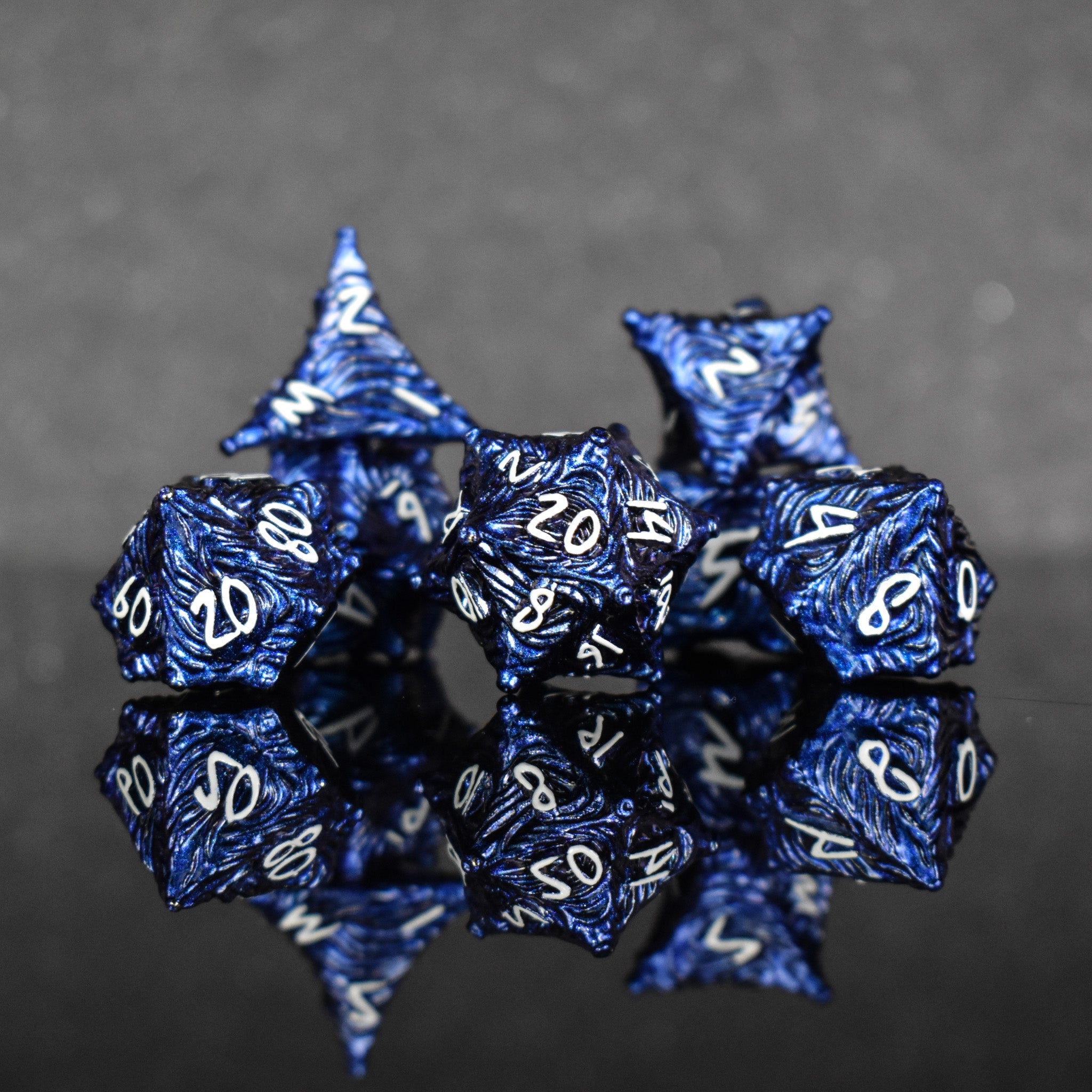Vortex Warp Metal Dice Set - Pearlescent Blue