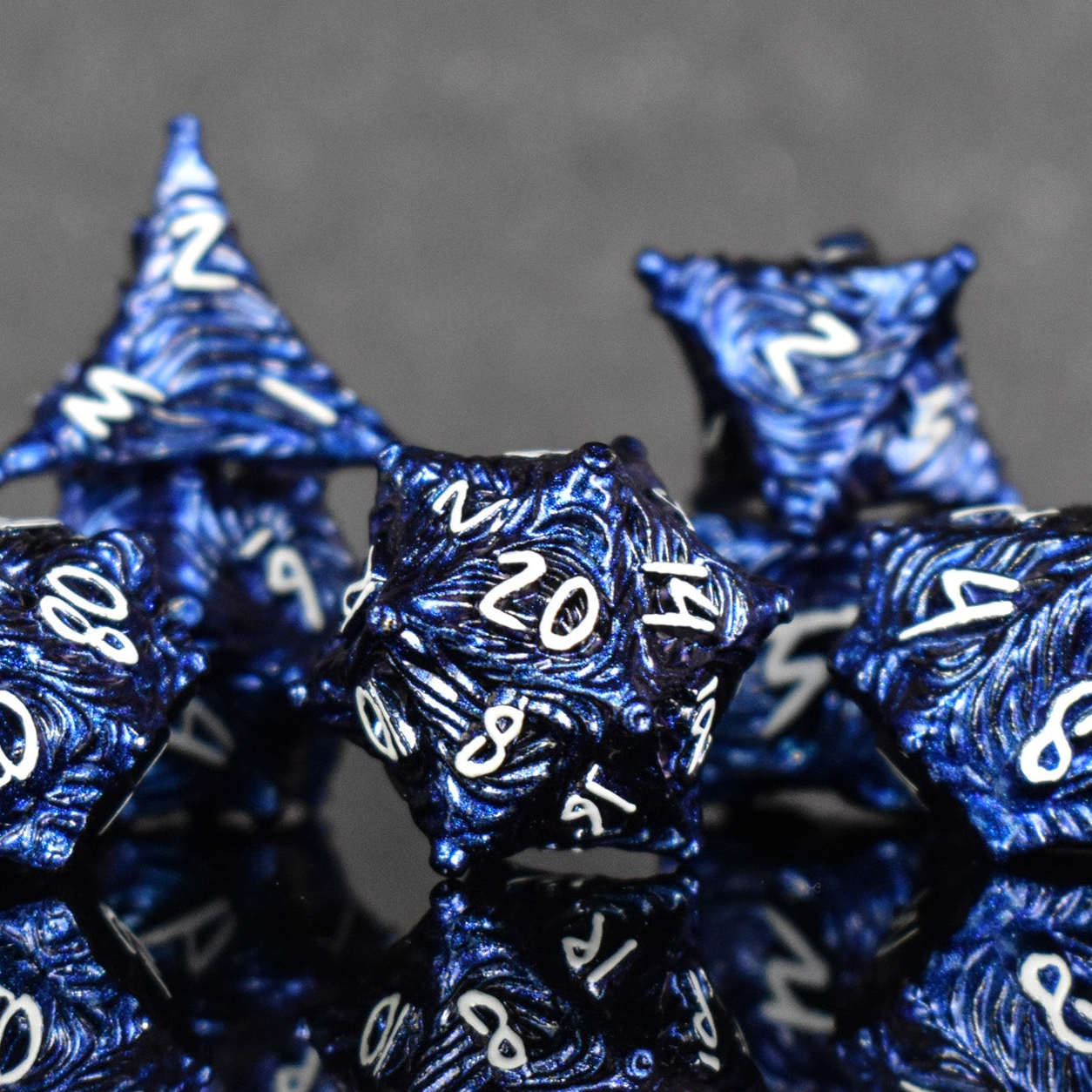 Vortex Warp Metal Dice Set - Pearlescent Blue