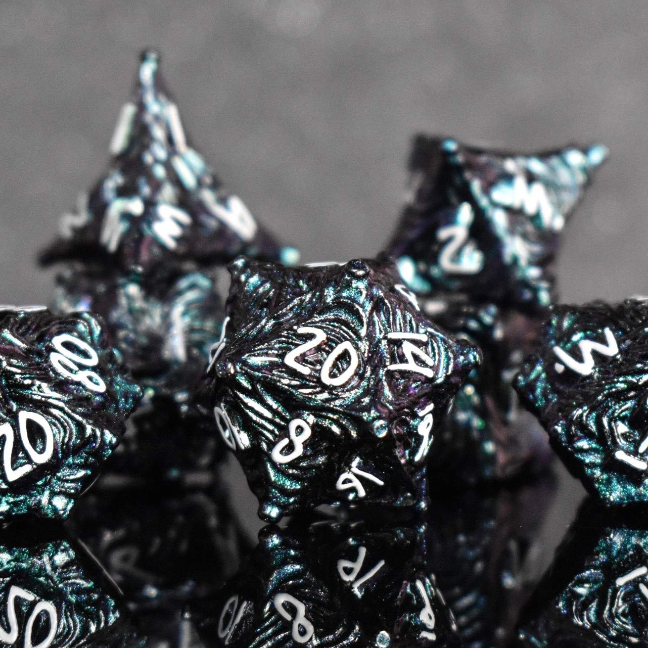Vortex Warp Metal Dice Set - Pearlescent Galaxy