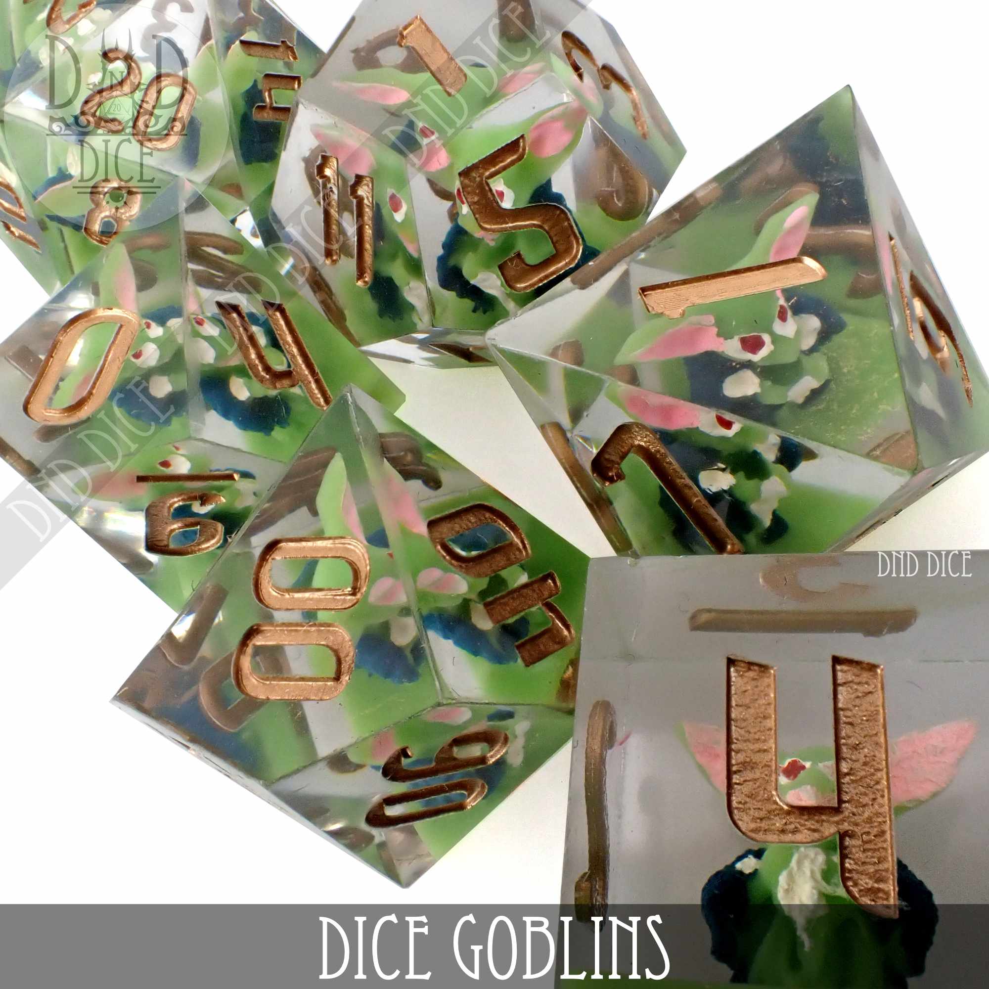 Tiny Goblins Handmade Dice Set