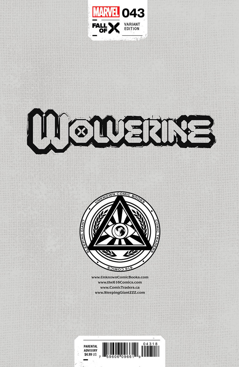 WOLVERINE 43 UNKNOWN COMICS KAARE ANDREWS EXCLUSIVE VIRGIN VAR (02/14/2024)
