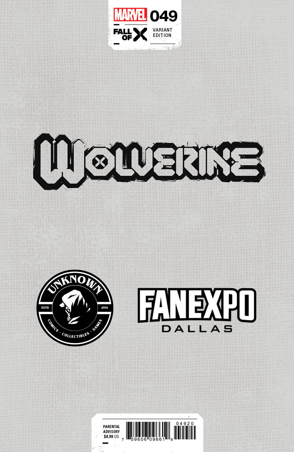 Wolverine #49 Unknown Comics David Nakayama Exclusive Dallas Fanexpo 2024 Virgin Color Bleed Var (06/12/2024)