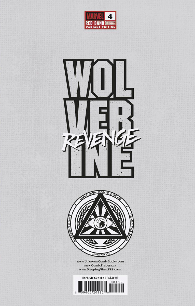 [4 Pack] Wolverine #3 & Wolverine: Revenge - Red Band #4 Unknown Comics MICO SUAYAN Connecting Cover Exclusive Var [Polybagged] Explicit Content (01/22/2025)