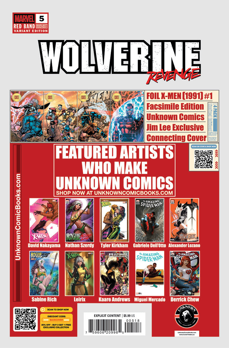 [SIGNED W/ COA] Wolverine Revenge #5 Red Band Unknown Comics Exclusive Tyler Kirkham Var [Polybagged] Explicit Content [IN STOCK]