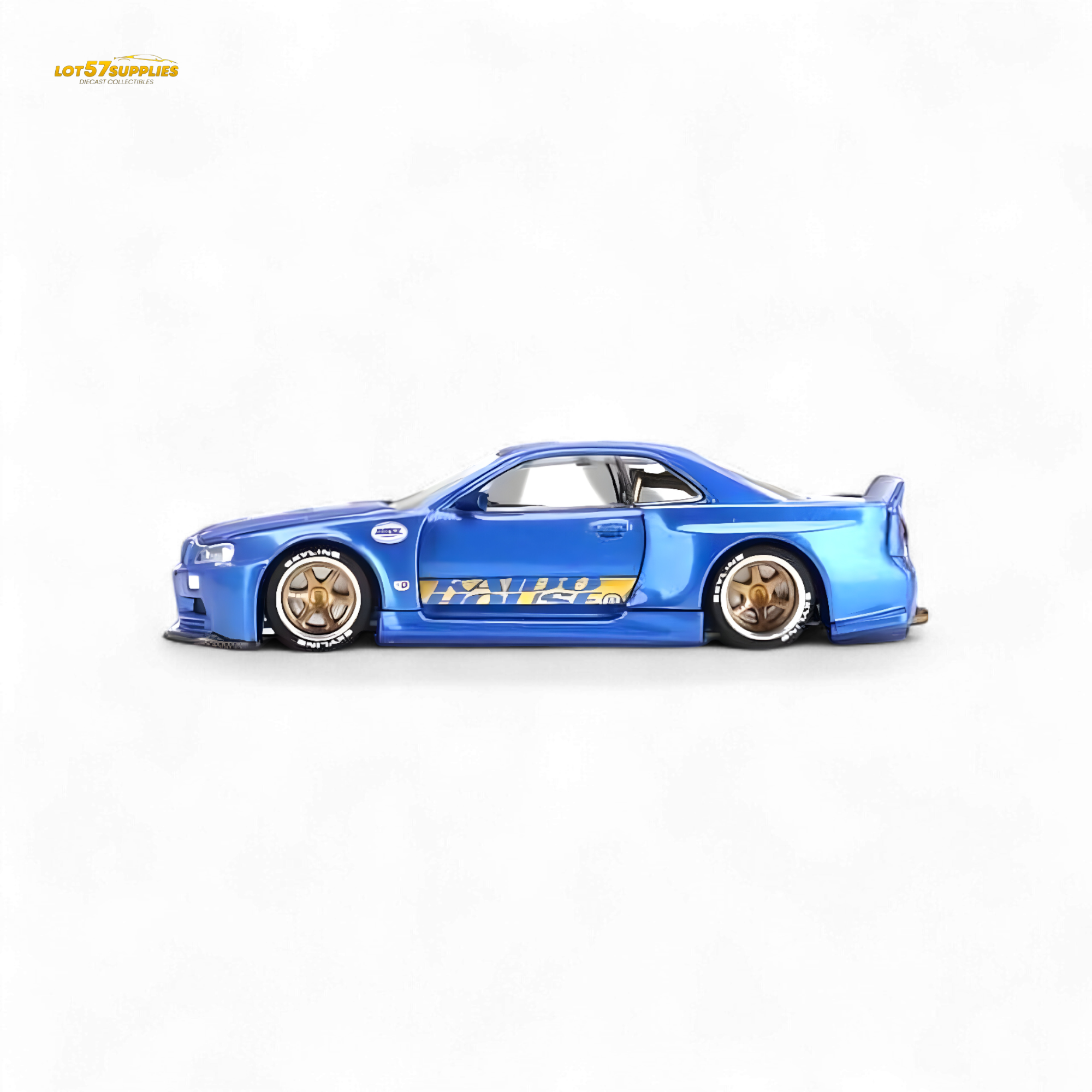 Mini GT x Kaido House Nissan Skyline GT-R R34 V2 SHINJUKU BLUE 1:64