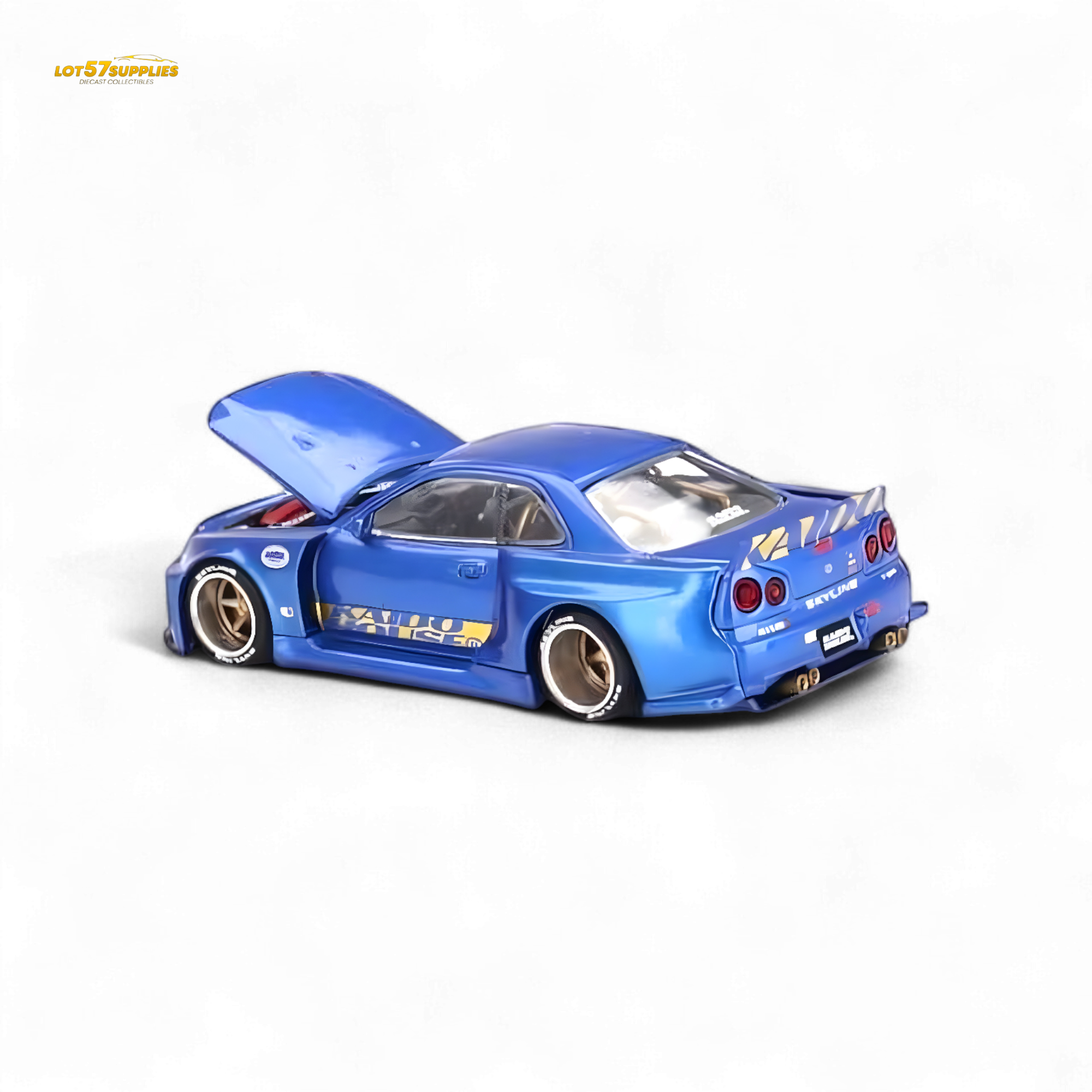 Mini GT x Kaido House Nissan Skyline GT-R R34 V2 SHINJUKU BLUE 1:64