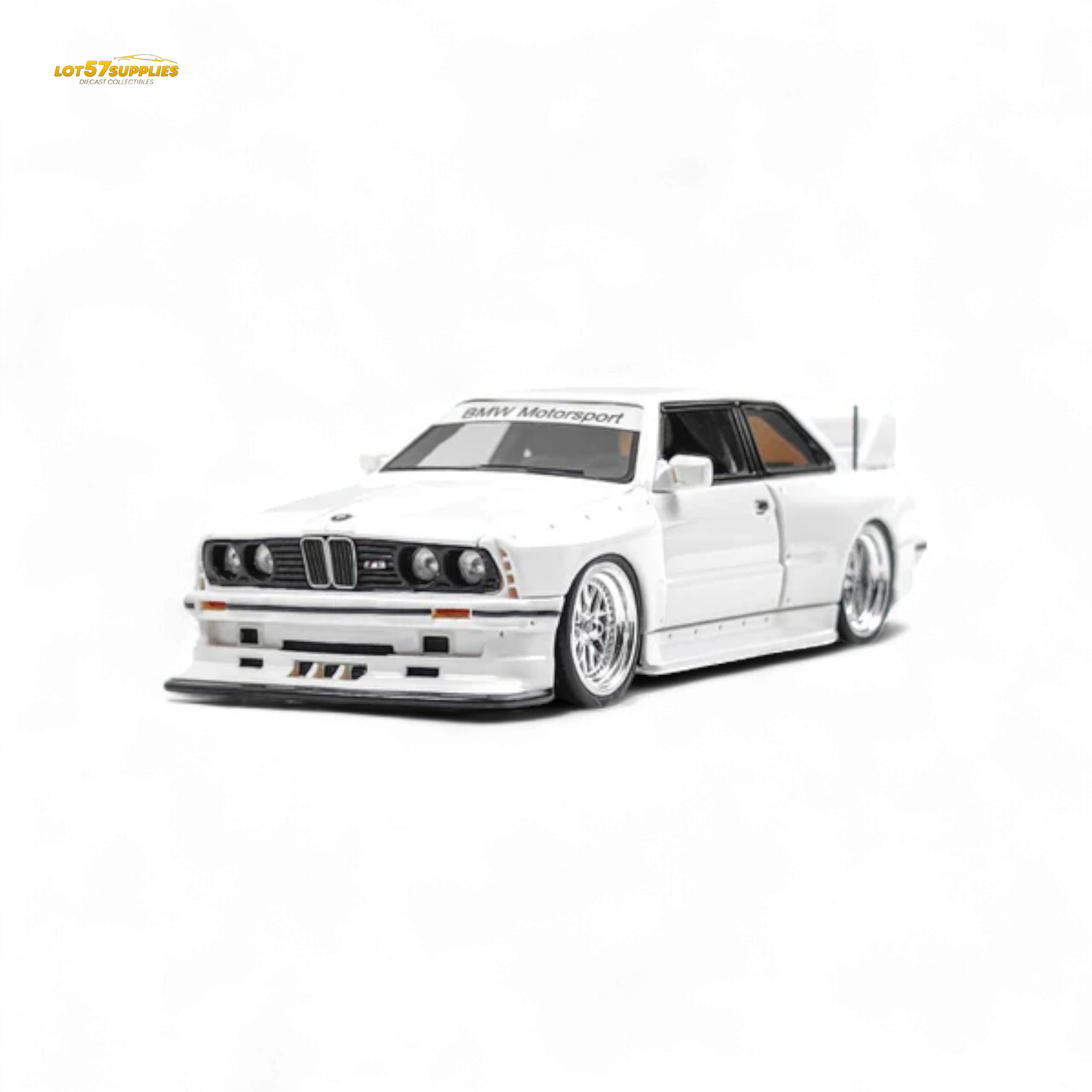 NA BMW E30 Wide-Body Resin Model White 1:64