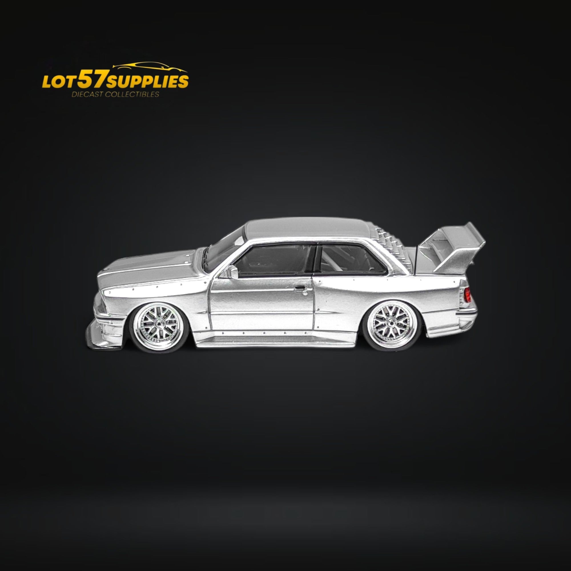 NA BMW E30 Wide-Body Resin Model Silver 1:64
