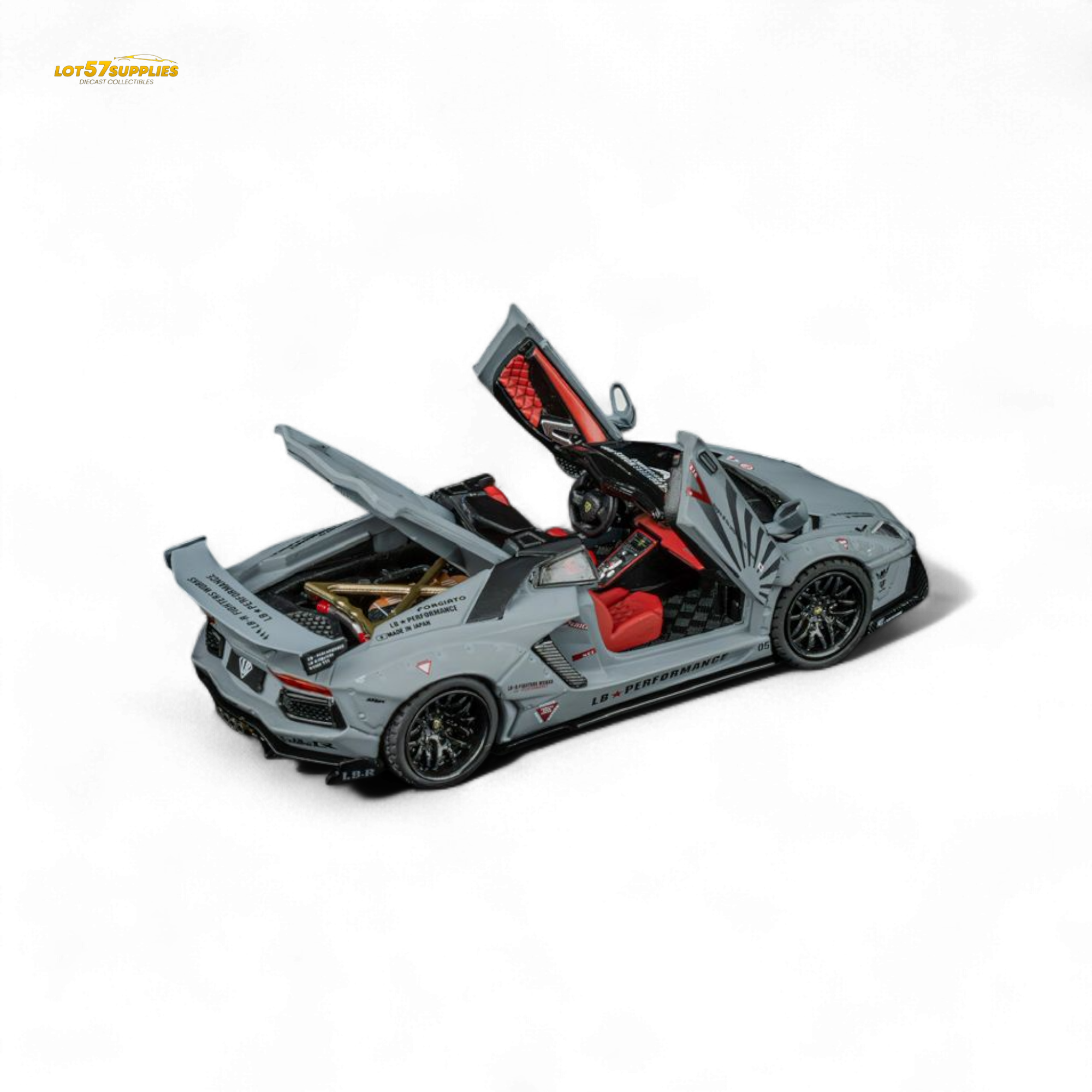 TPC Rhino Model RM 1/64 Lamborghini LP720-4 Roadster Wide-Body Modified - Combat Gray 1/64