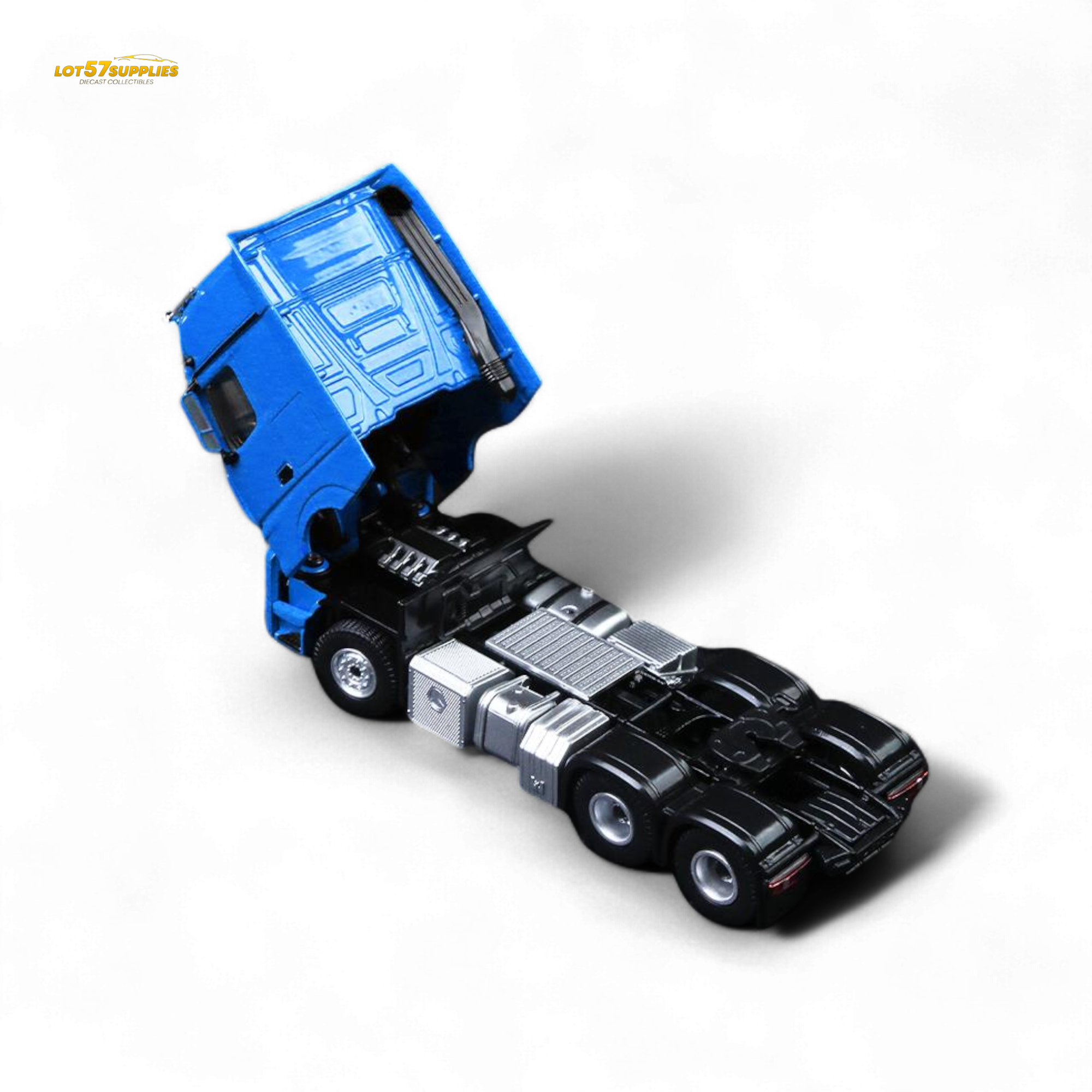 (Pre-Order) TimeMicro & Perka BENZ FLATBED TRANSPORT VEHICLE - Blue 1/64
