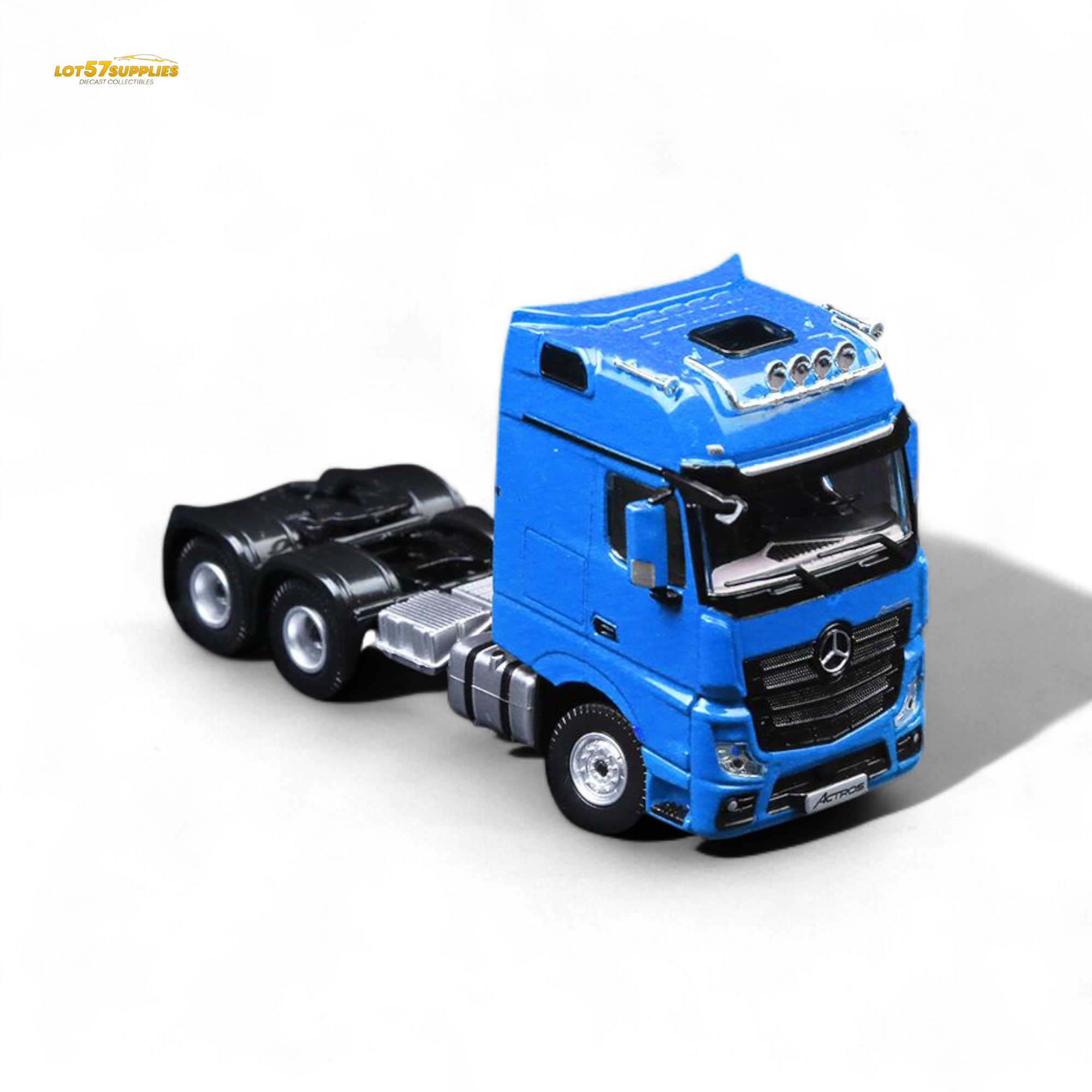 (Pre-Order) TimeMicro & Perka BENZ FLATBED TRANSPORT VEHICLE - Blue 1/64