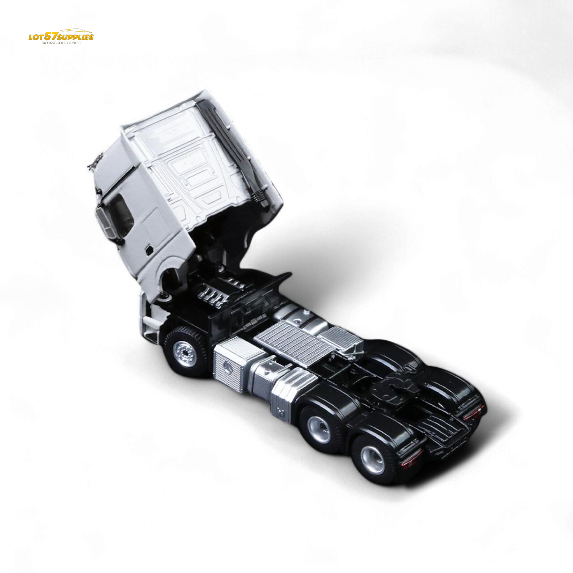 (Pre-Order) TimeMicro & Perka BENZ FLATBED TRANSPORT VEHICLE - White 1/64