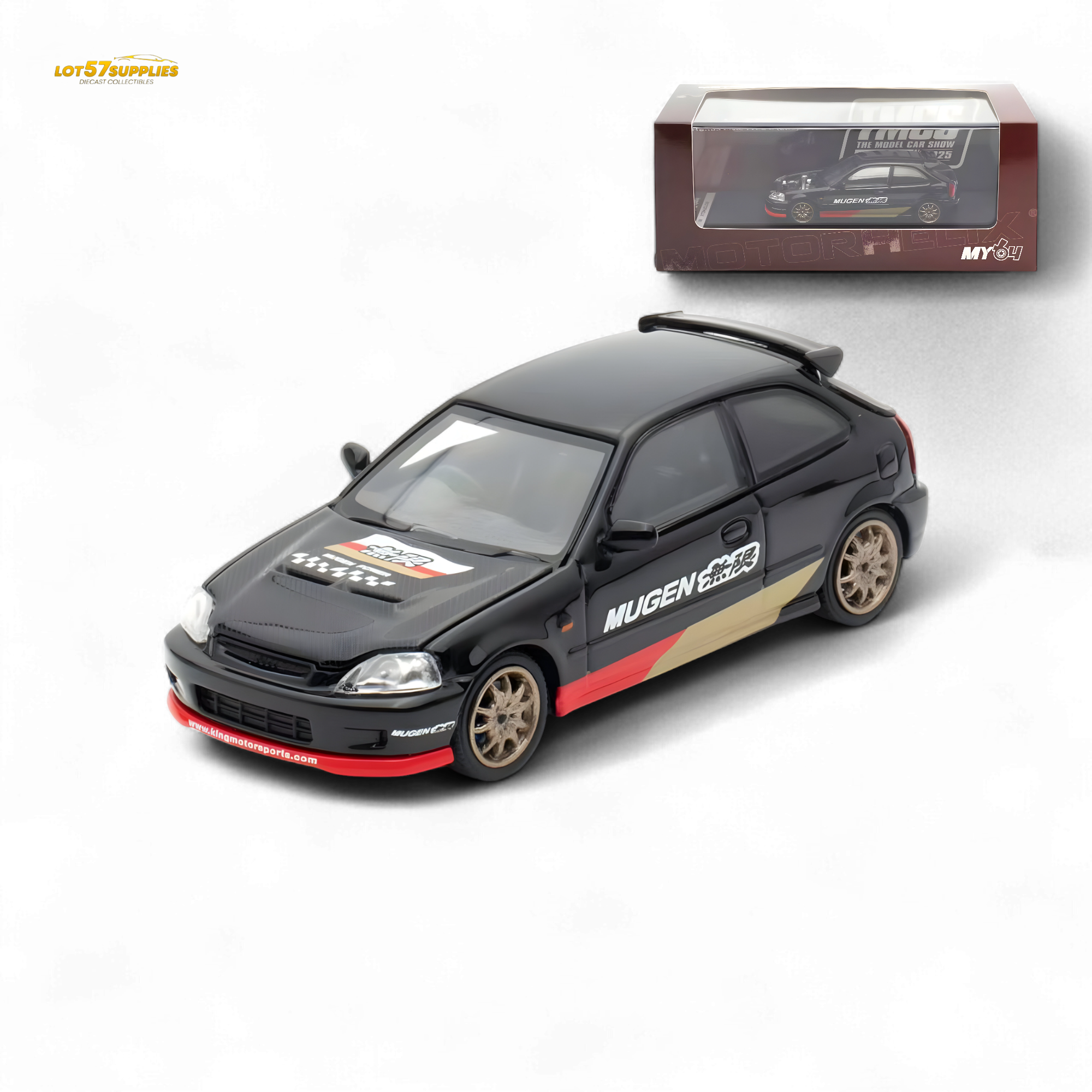 Motorhelix Honda Civic EK9 MUGEN Malaysia Limited Edition - Black 1:64