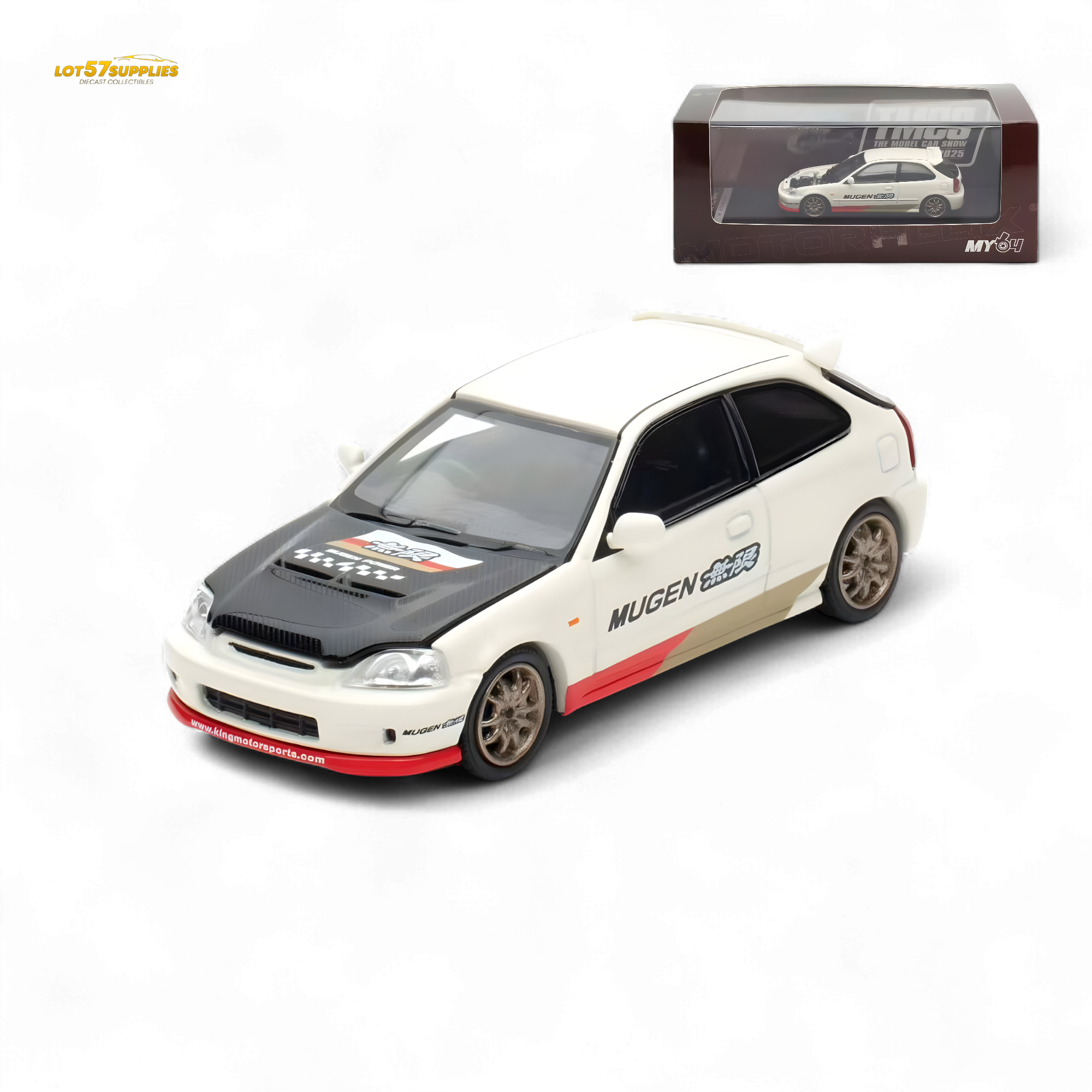 Motorhelix Honda Civic EK9 MUGEN Malaysia Limited Edition - White 1:64