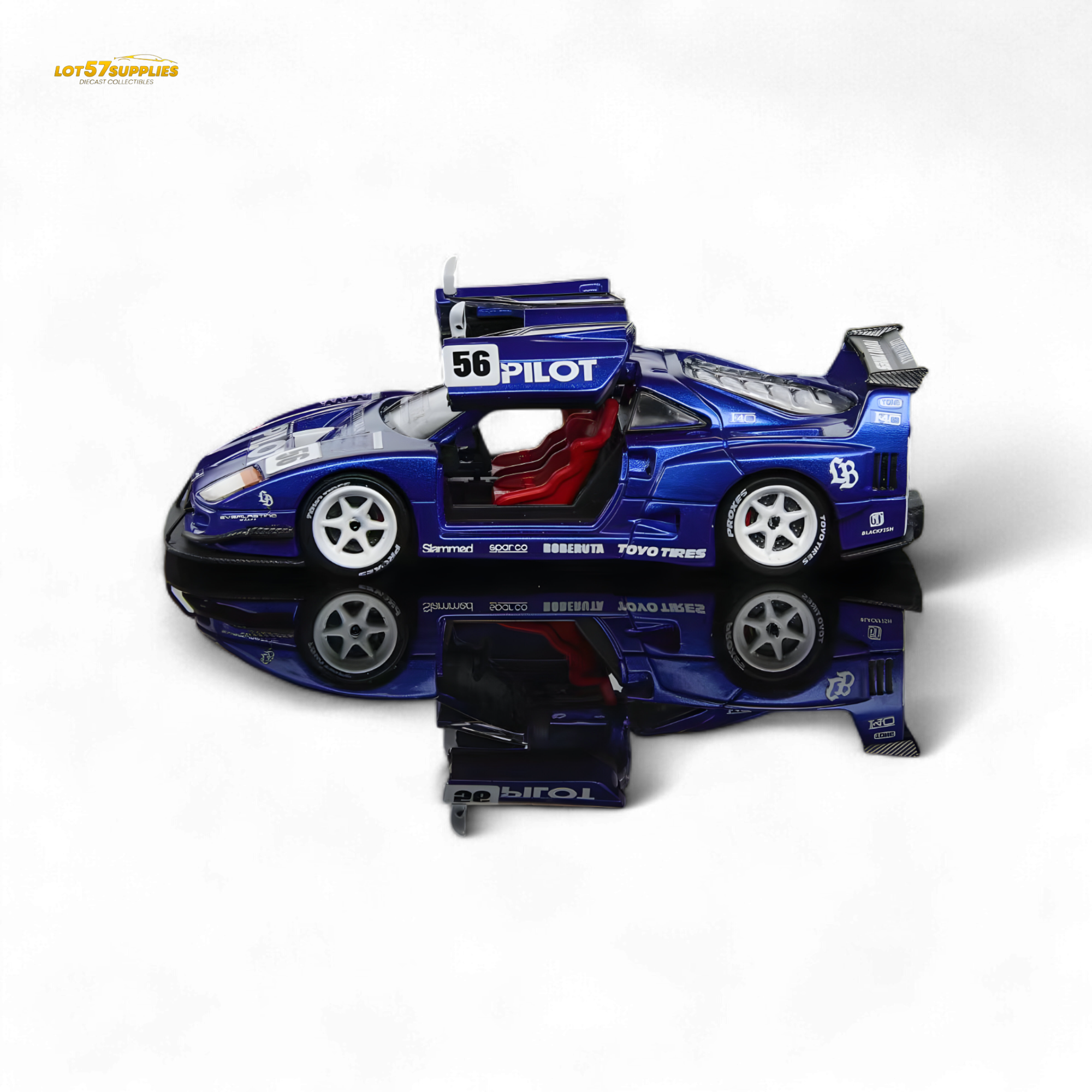 (Pre-Order) Demon King Auto F40 LB-Works Wide-Body Gull Wing Gate Modified - PILOT Livery 1:64