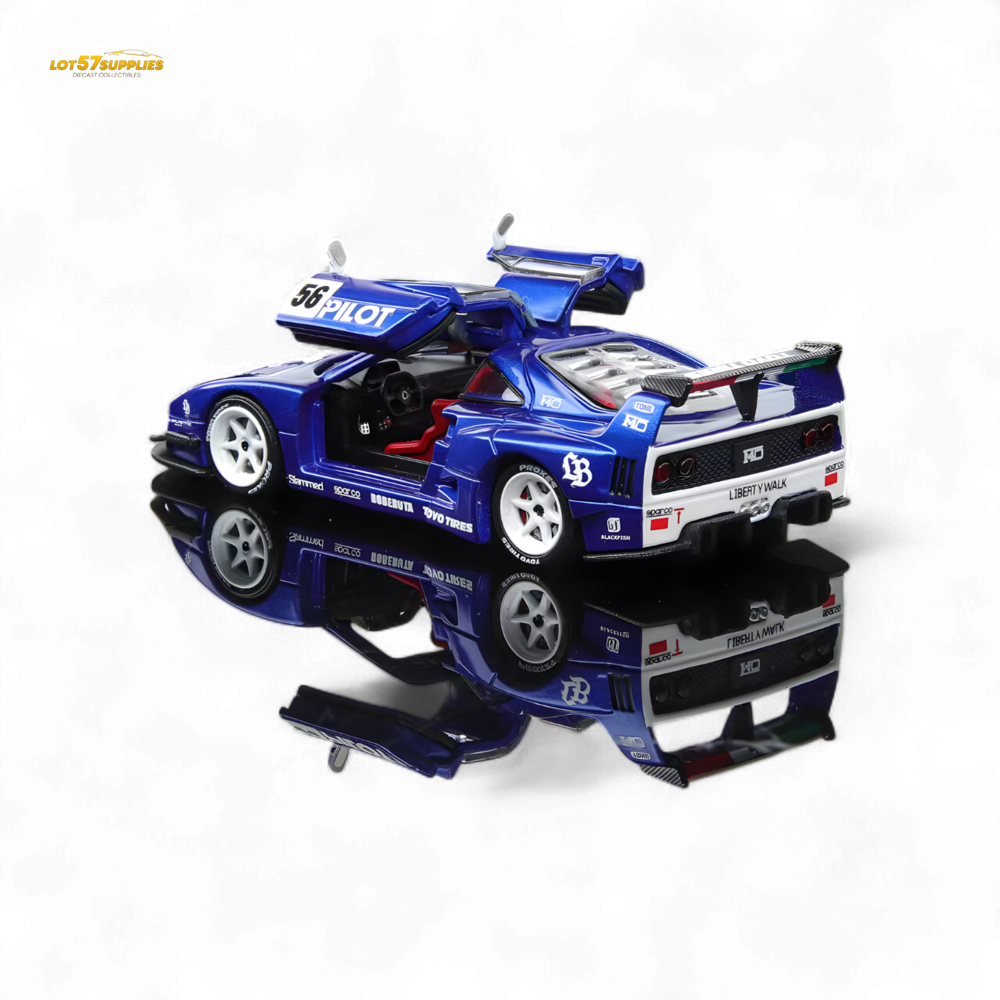 (Pre-Order) Demon King Auto F40 LB-Works Wide-Body Gull Wing Gate Modified - PILOT Livery 1:64